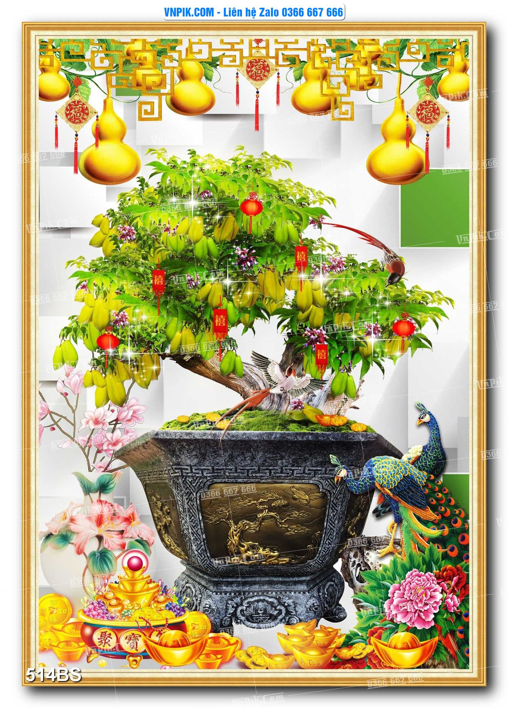 File PSD Tranh Bon Sai Cây Cảnh Trang Trí Siêu Đẹp Mã File 514BS
