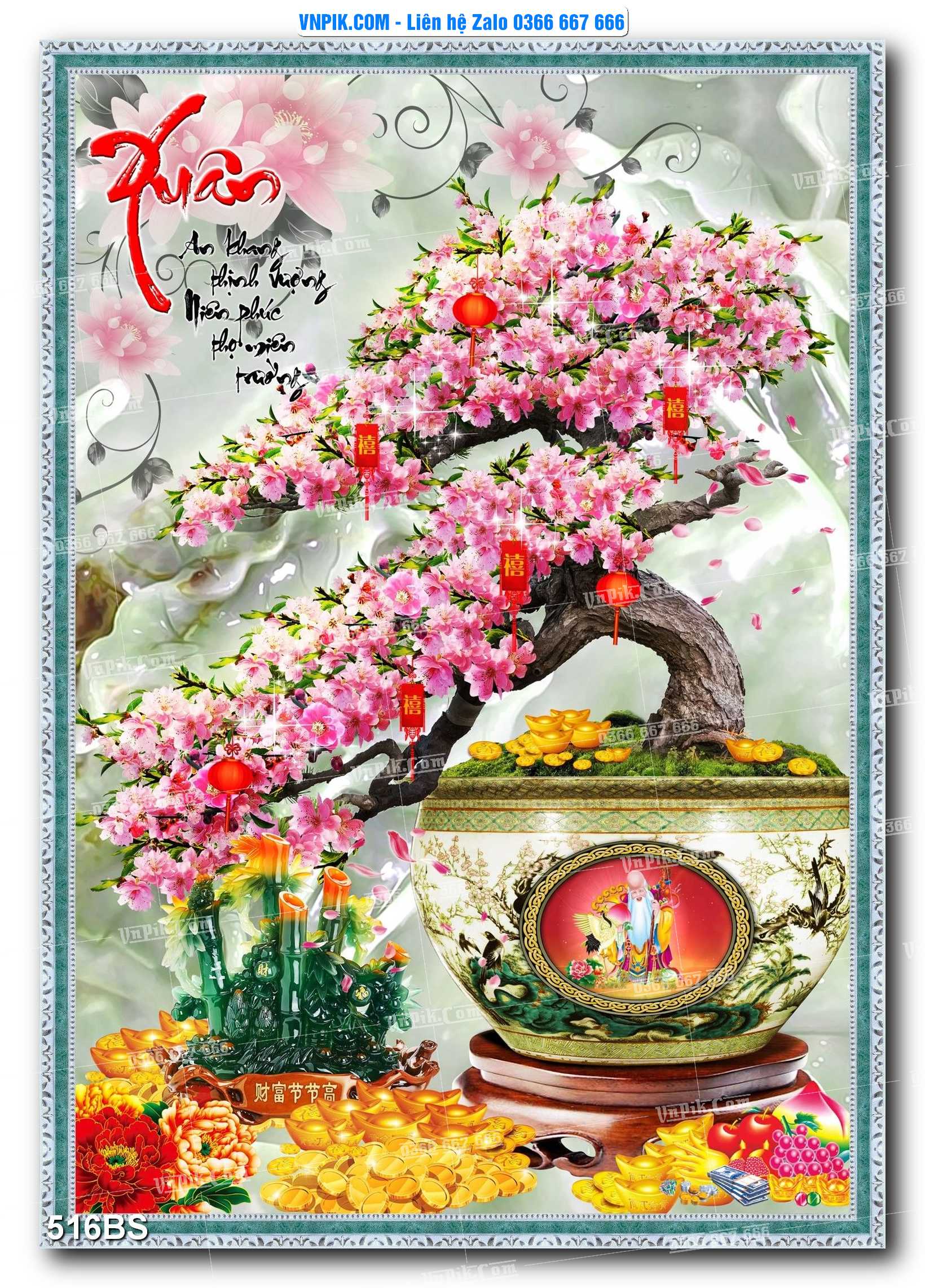 File PSD Tranh Bon Sai Cây Cảnh Trang Trí Siêu Đẹp Mã File 516BS