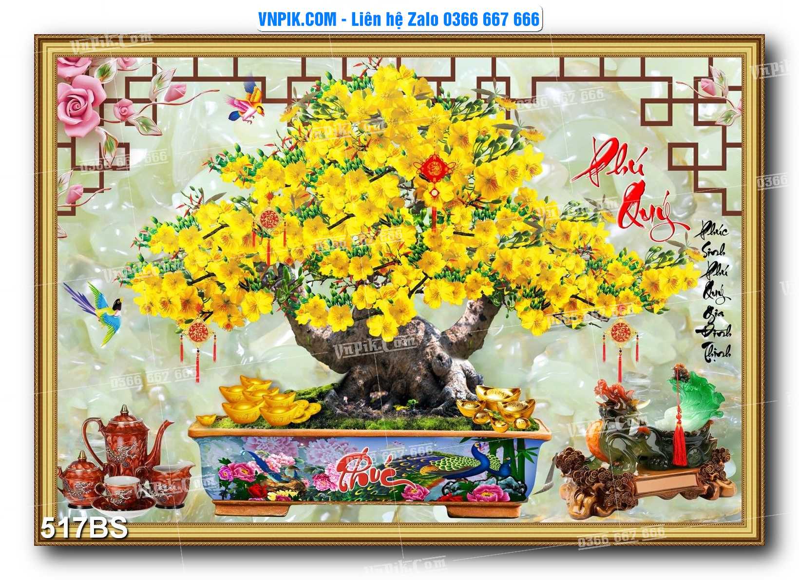 File PSD Tranh Bon Sai Cây Cảnh Trang Trí Siêu Đẹp Mã File 517BS