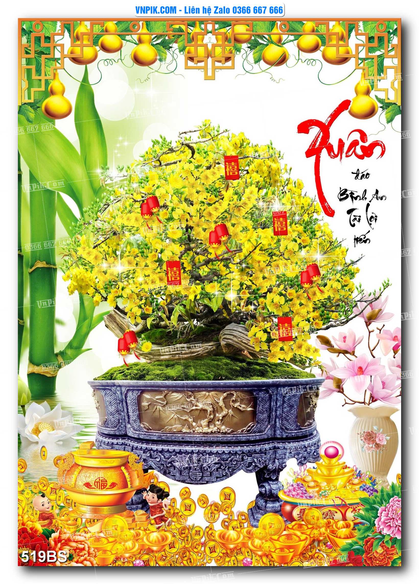 File PSD Tranh Bon Sai Cây Cảnh Trang Trí Siêu Đẹp Mã File 519BS