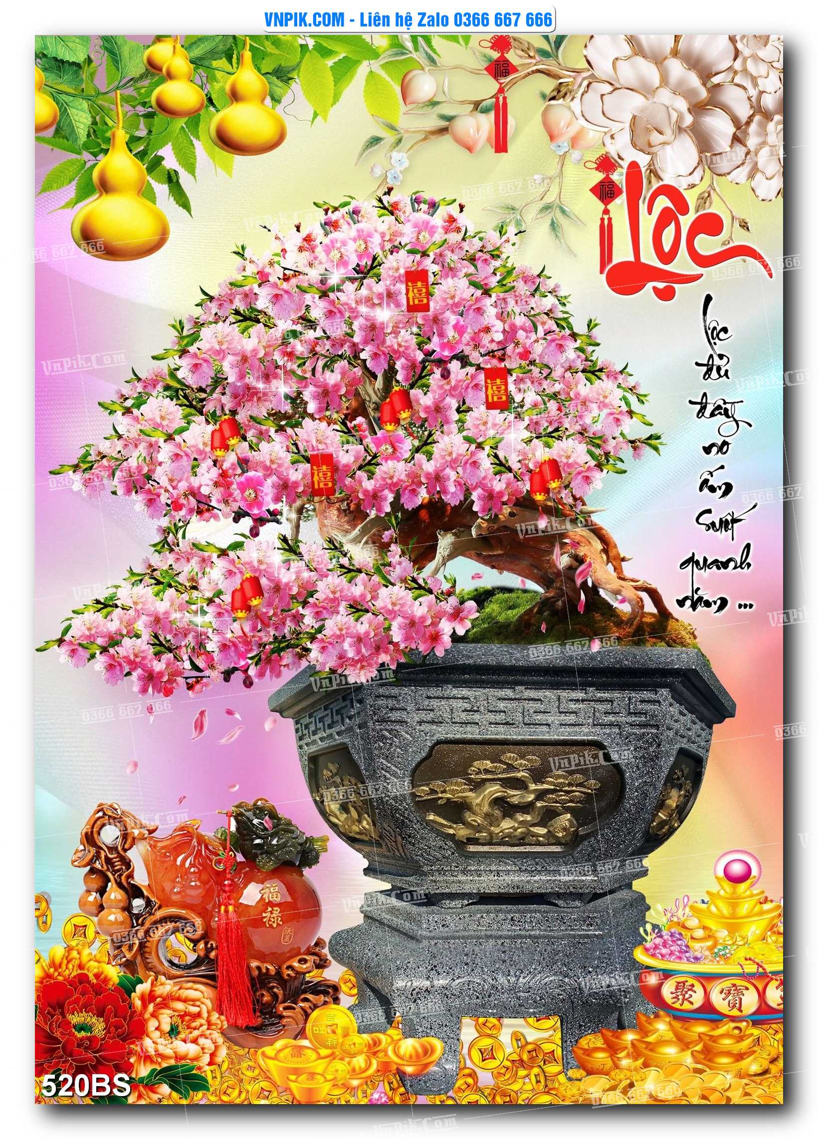 File PSD Tranh Bon Sai Cây Cảnh Trang Trí Siêu Đẹp Mã File 520BS