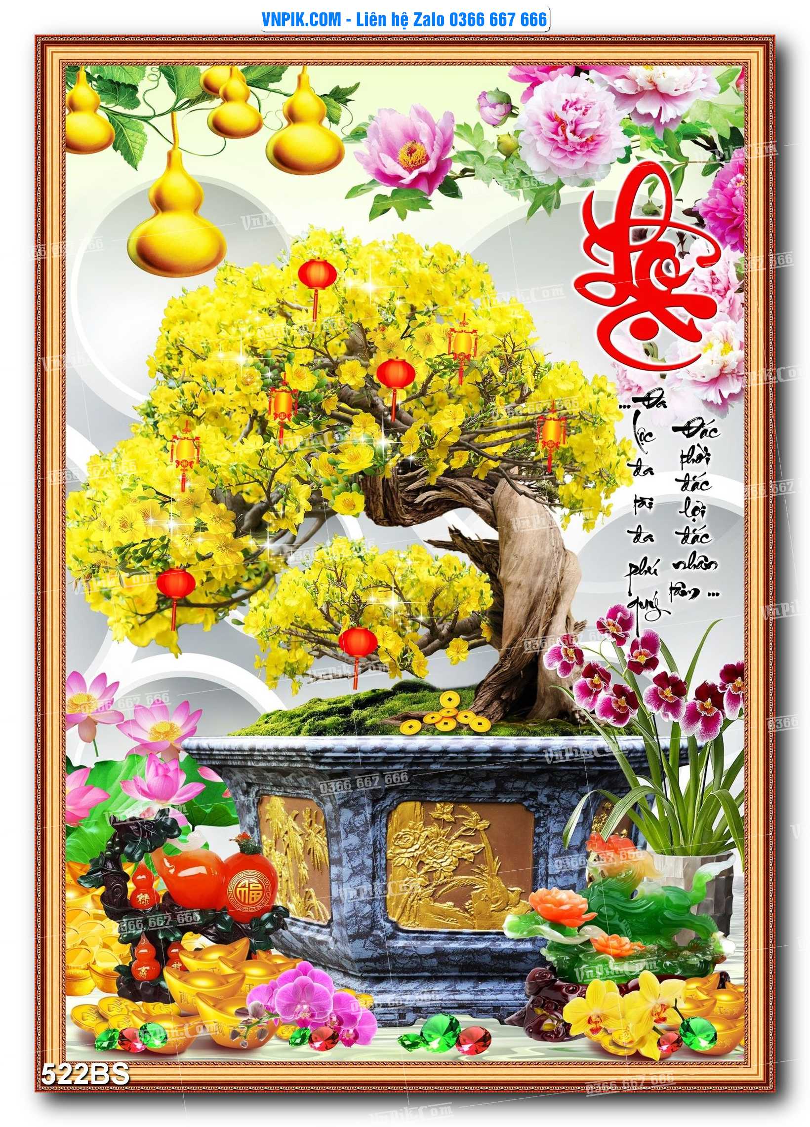 File PSD Tranh Bon Sai Cây Cảnh Trang Trí Siêu Đẹp Mã File 522BS