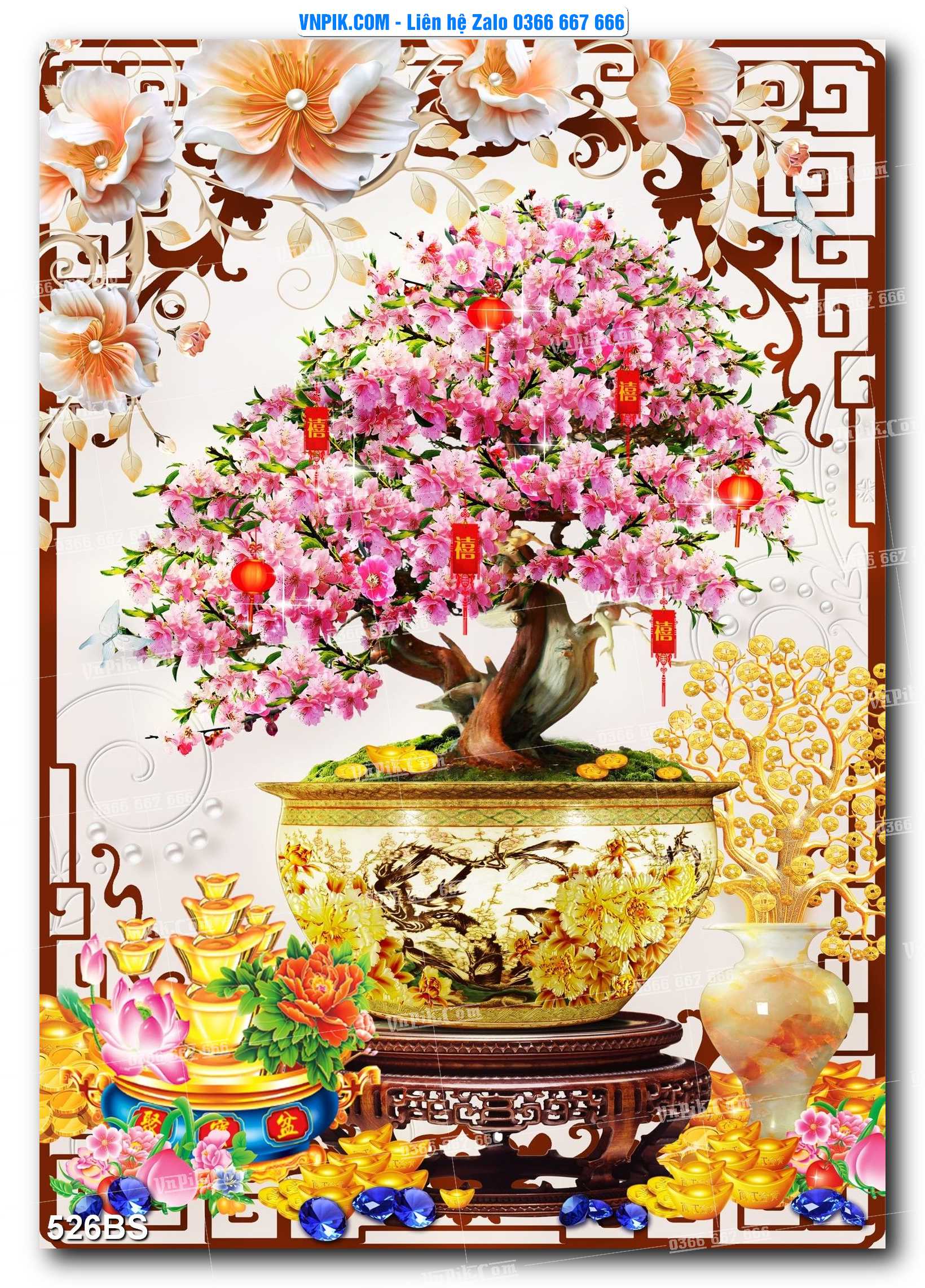 File PSD Tranh Bon Sai Cây Cảnh Trang Trí Siêu Đẹp Mã File 526BS