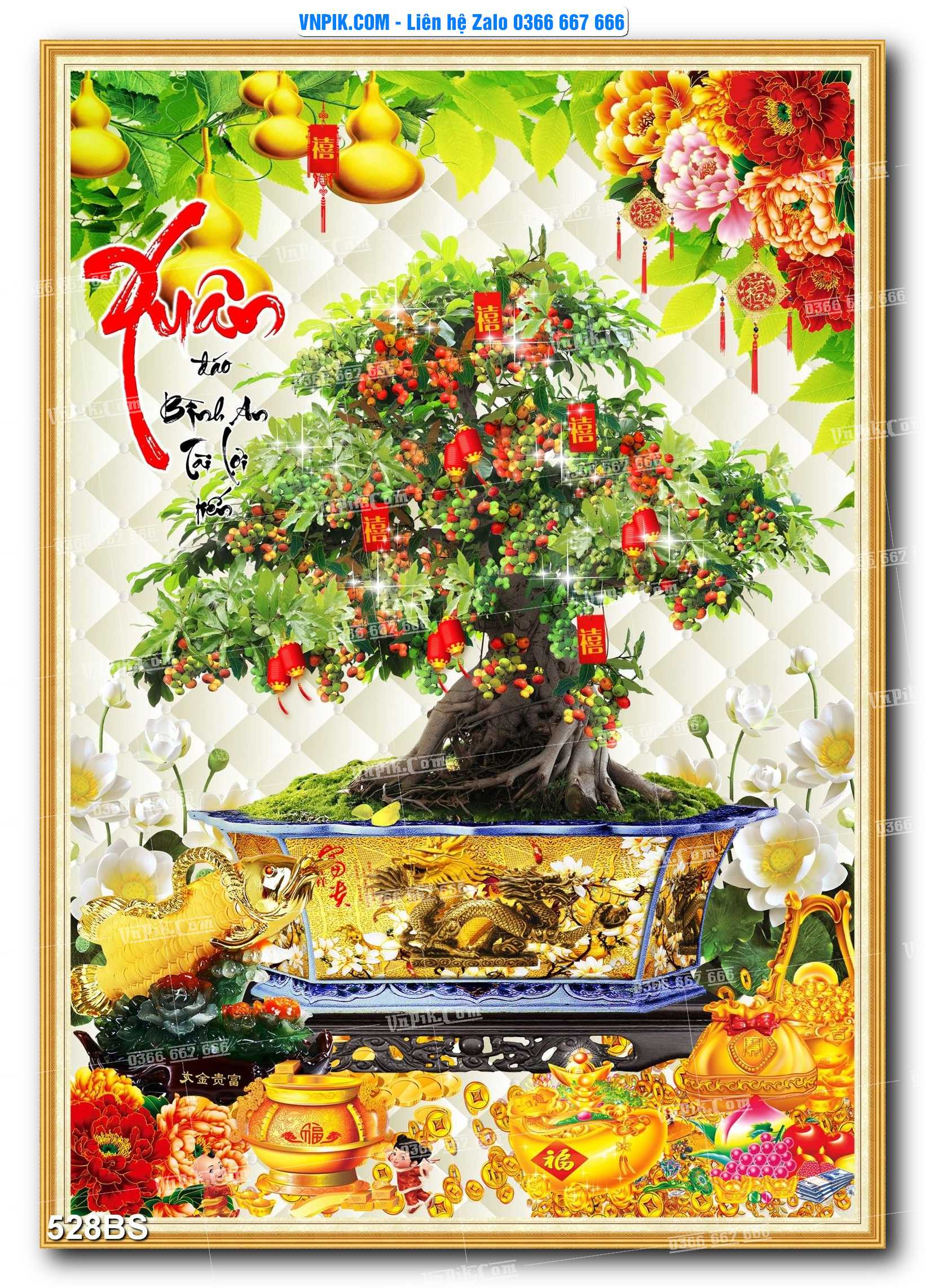 File PSD Tranh Bon Sai Cây Cảnh Trang Trí Siêu Đẹp Mã File 528BS