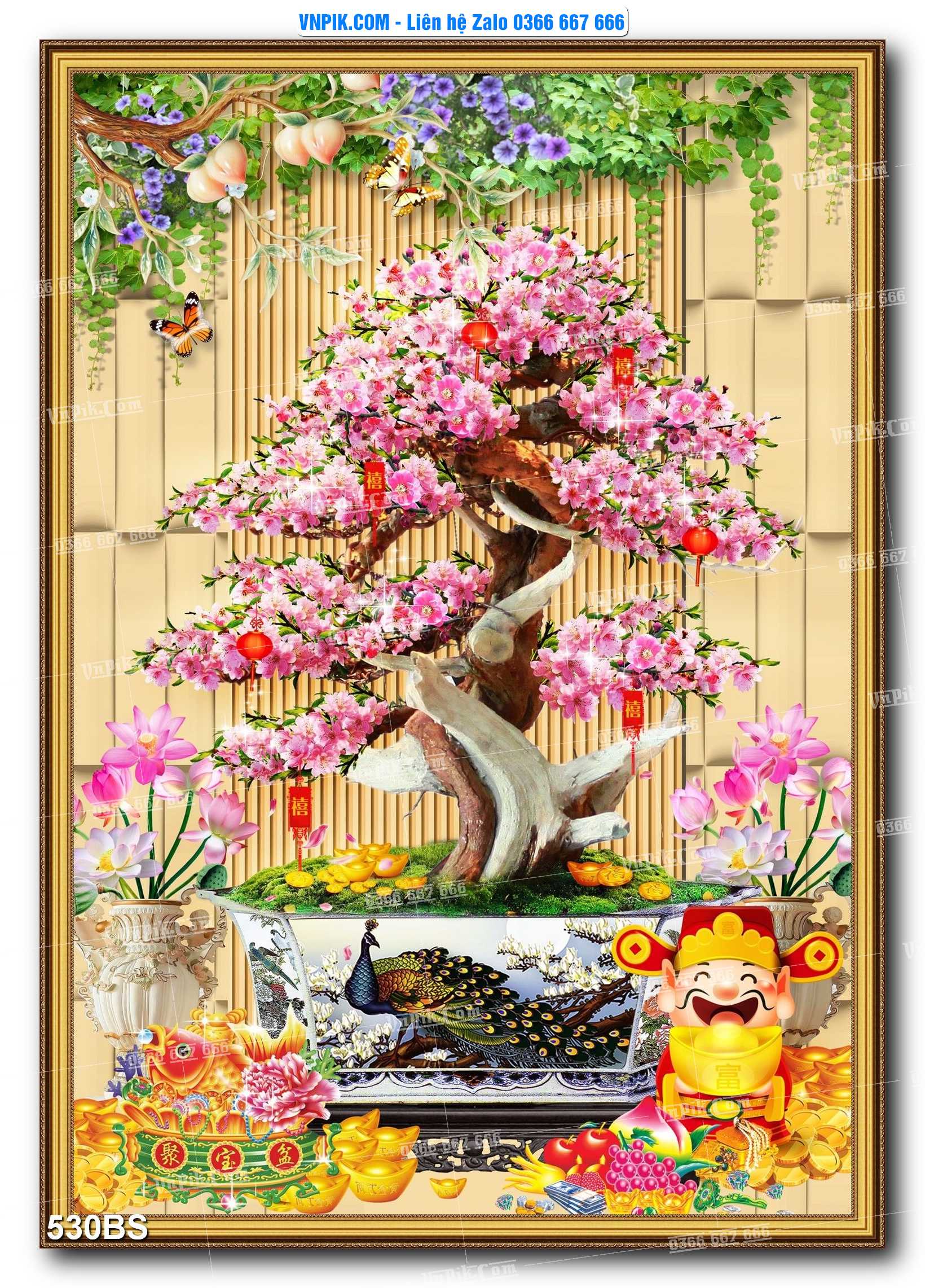 File PSD Tranh Bon Sai Cây Cảnh Trang Trí Siêu Đẹp Mã File 530BS