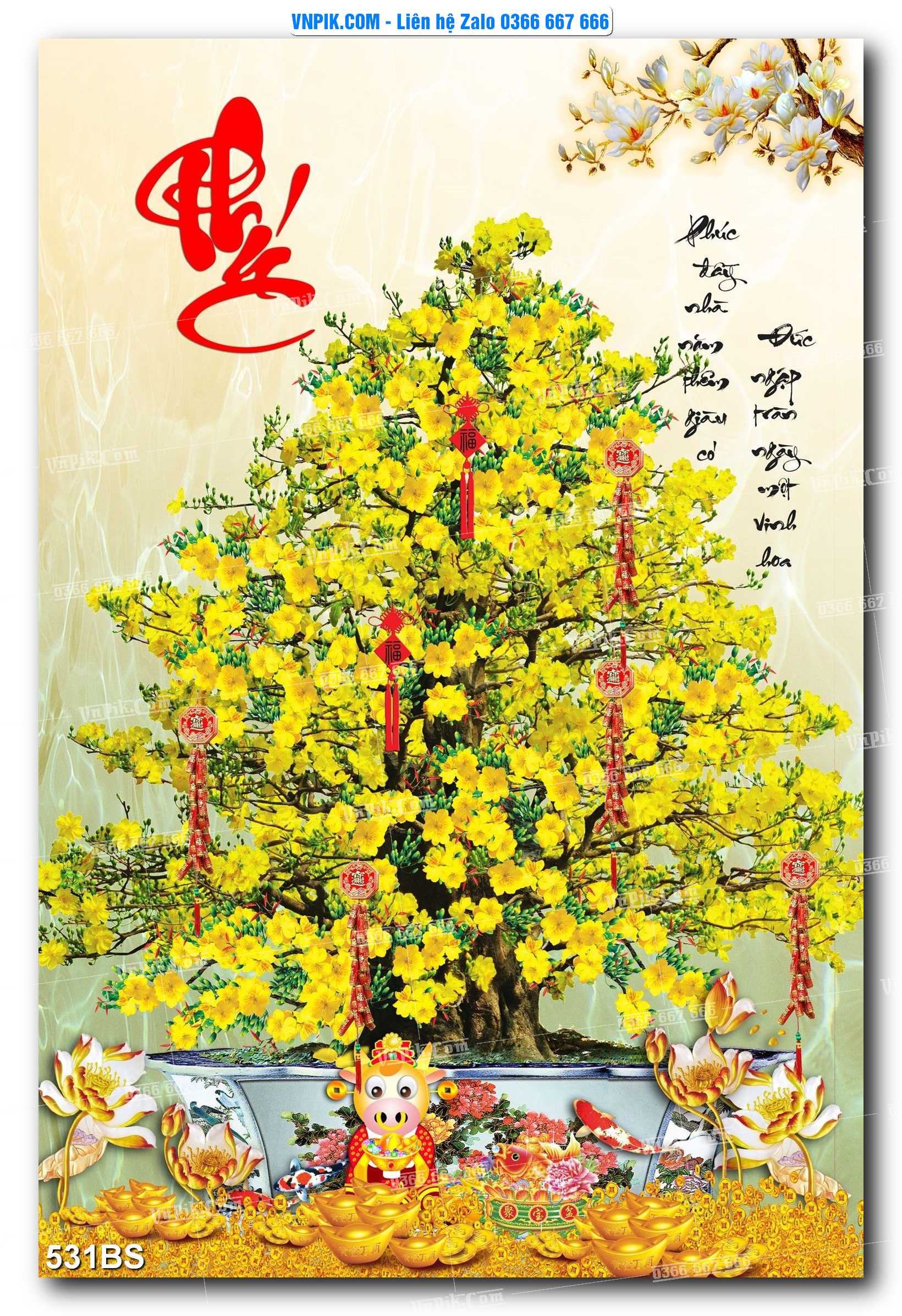 File PSD Tranh Bon Sai Cây Cảnh Trang Trí Siêu Đẹp Mã File 531BS