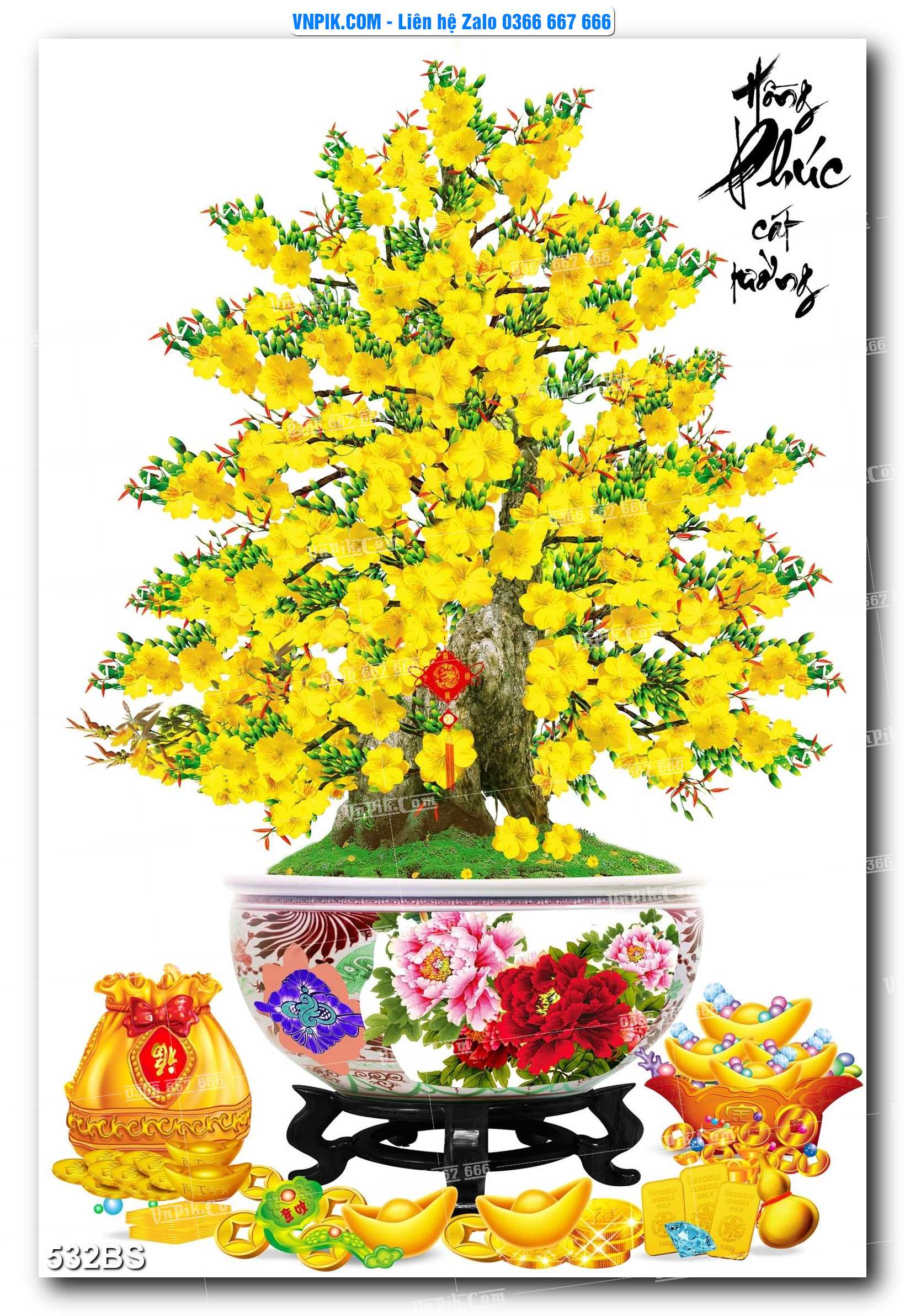 File PSD Tranh Bon Sai Cây Cảnh Trang Trí Siêu Đẹp Mã File 532BS