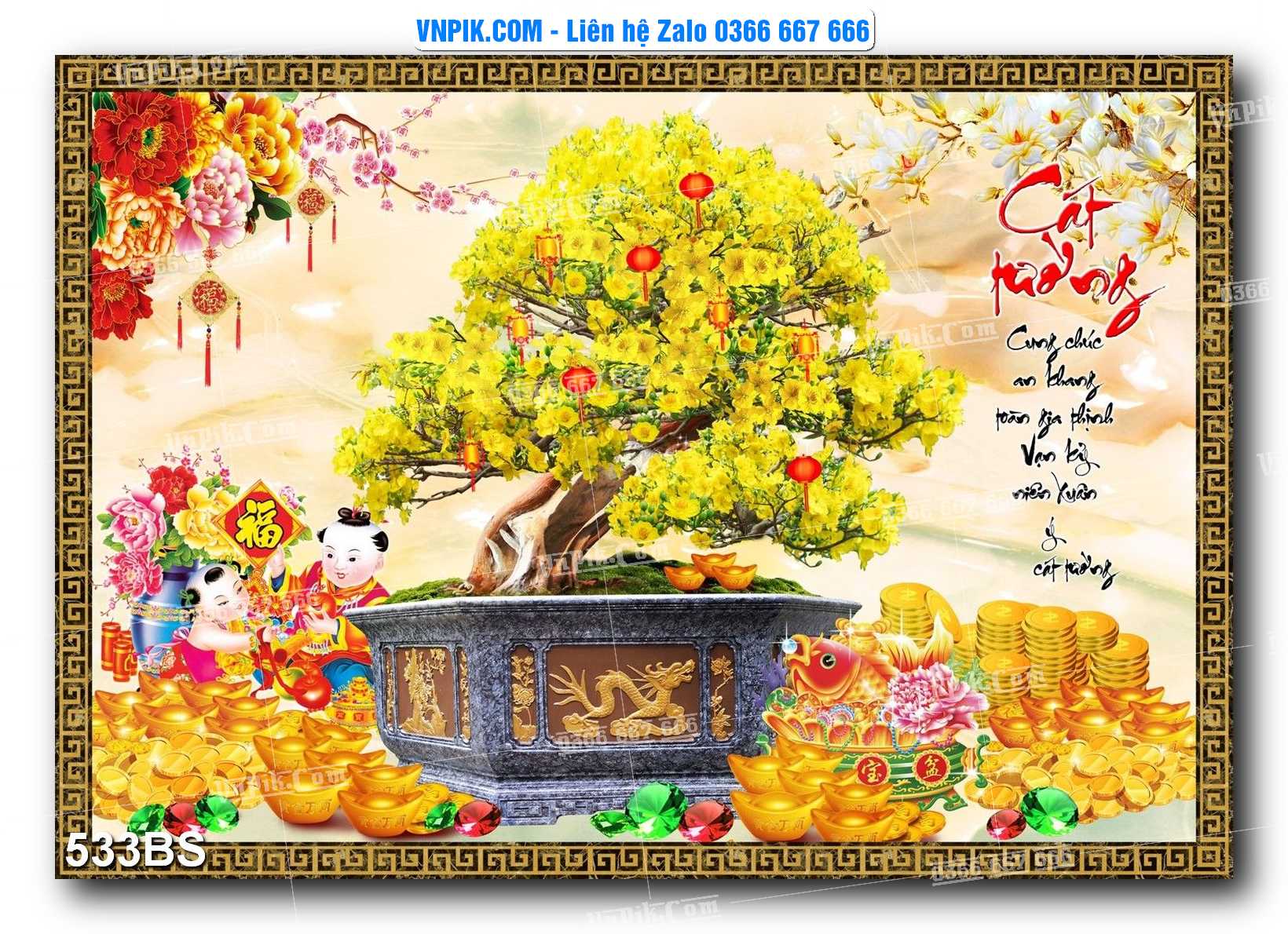 File PSD Tranh Bon Sai Cây Cảnh Trang Trí Siêu Đẹp Mã File 533BS