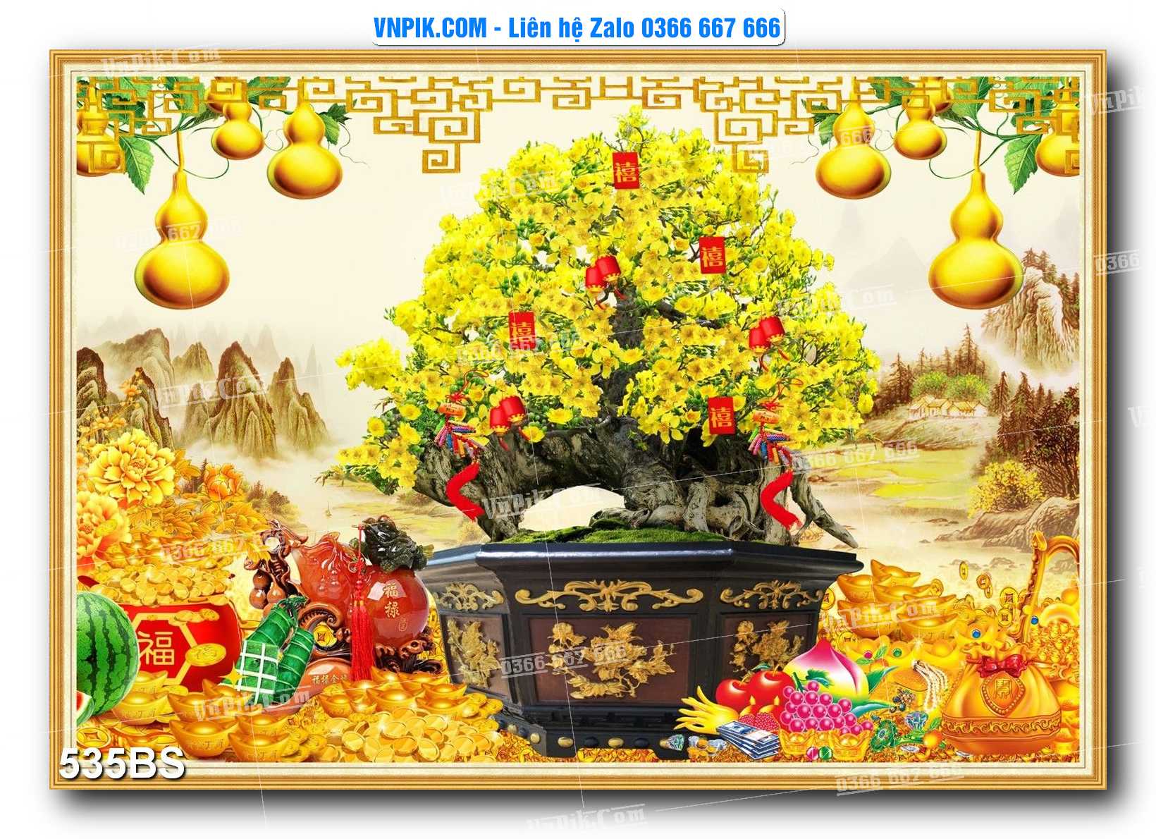 File PSD Tranh Bon Sai Cây Cảnh Trang Trí Siêu Đẹp Mã File 535BS