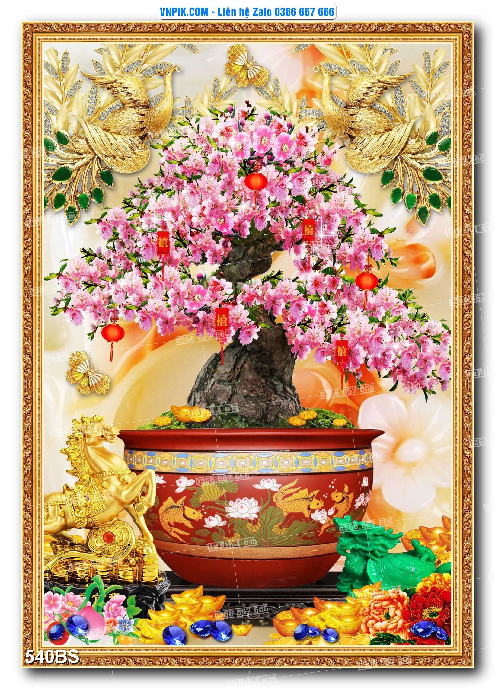 File PSD Tranh Bon Sai Cây Cảnh Trang Trí Siêu Đẹp Mã File 540BS