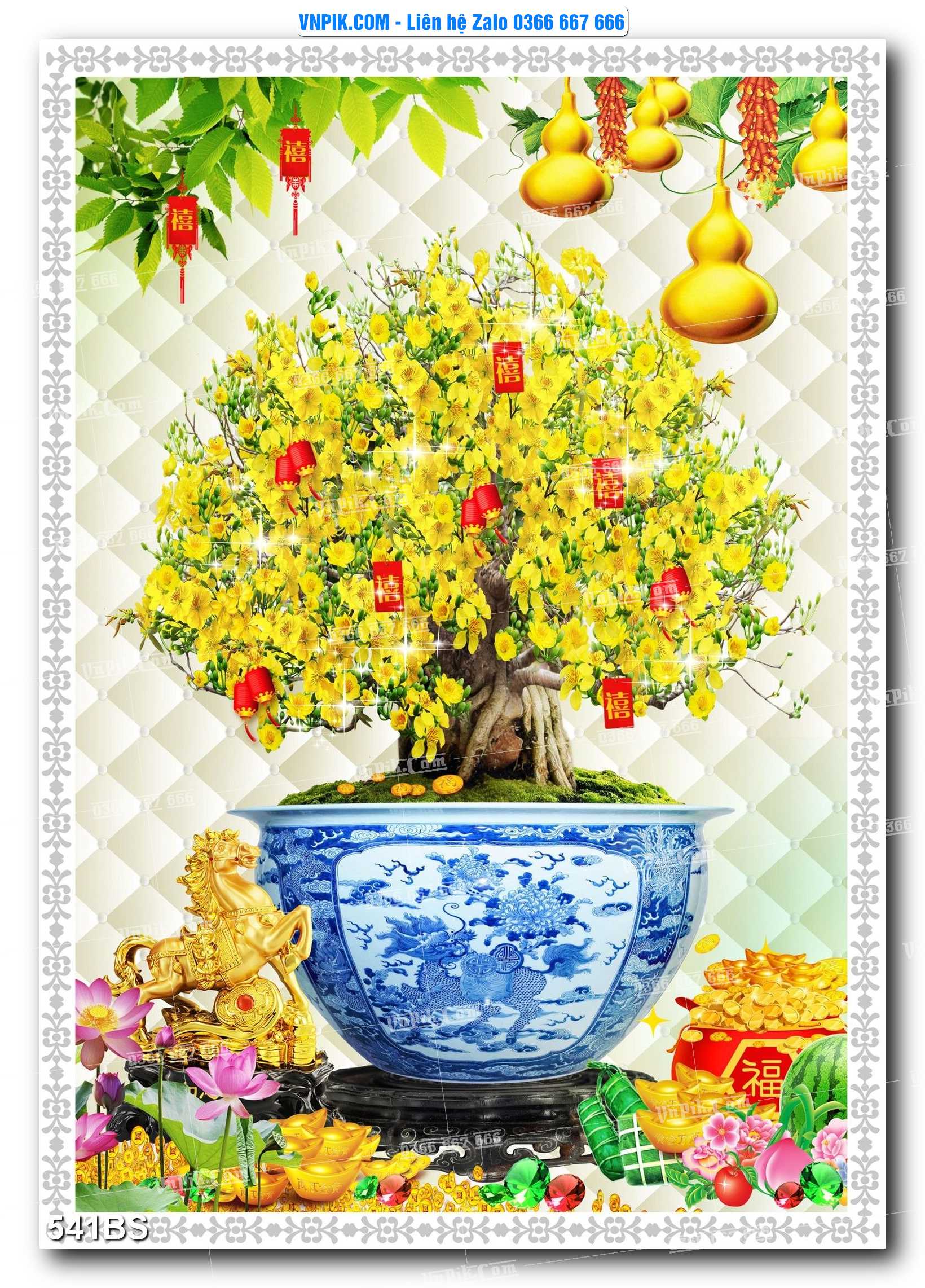 File PSD Tranh Bon Sai Cây Cảnh Trang Trí Siêu Đẹp Mã File 541BS
