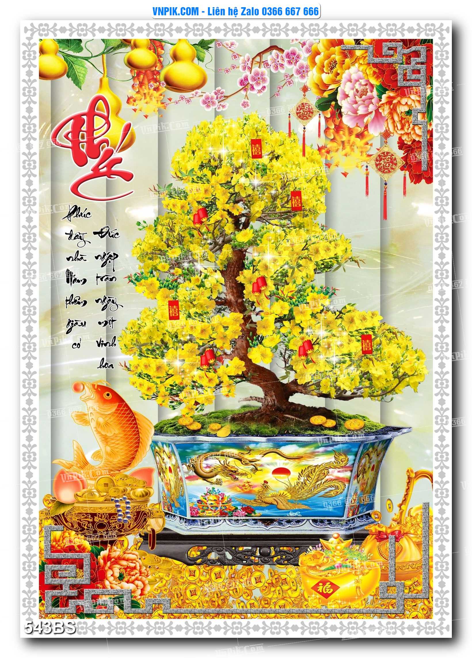 File PSD Tranh Bon Sai Cây Cảnh Trang Trí Siêu Đẹp Mã File 543BS