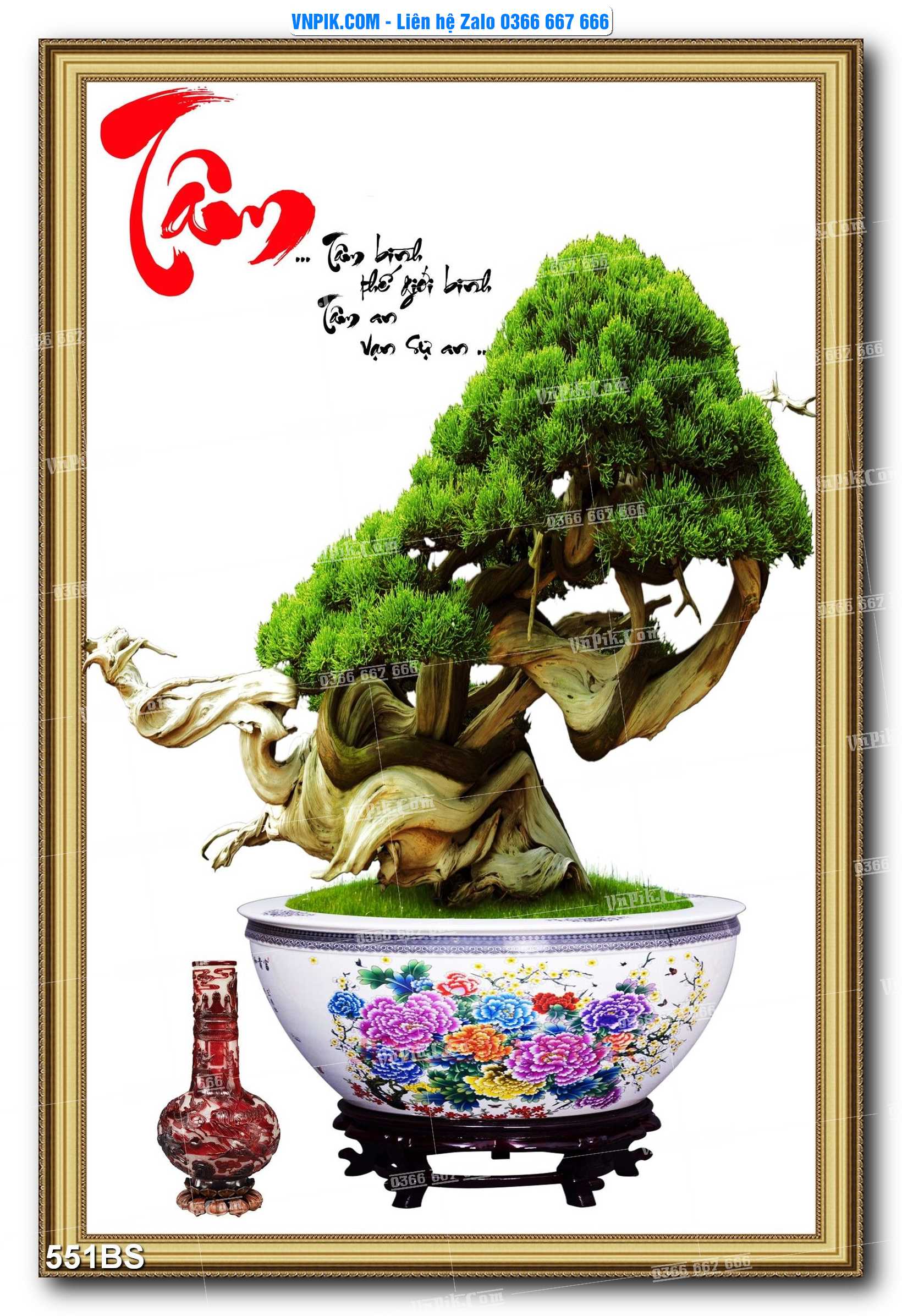 File PSD Tranh Bon Sai Cây Cảnh Trang Trí Siêu Đẹp Mã File 551BS