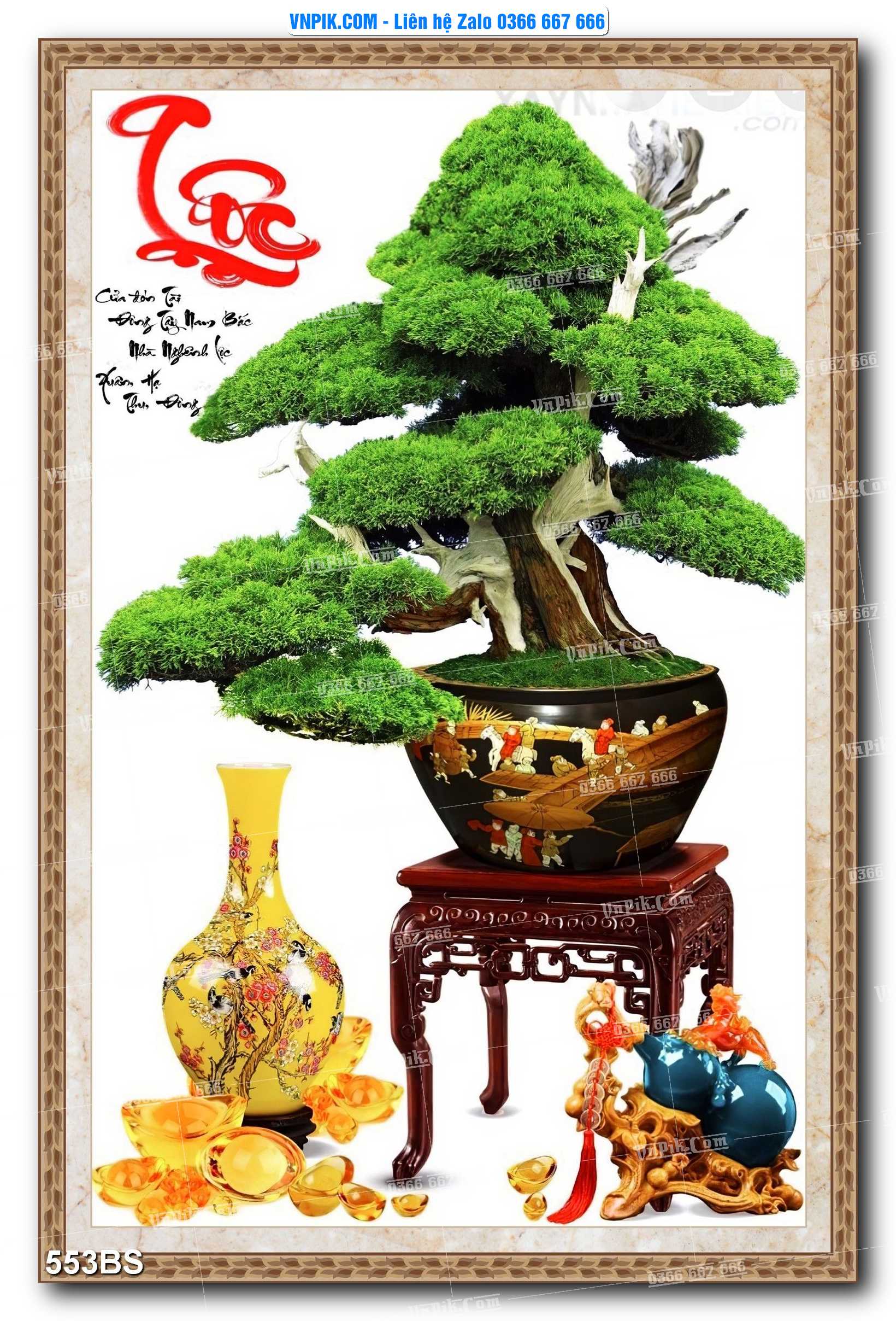 File PSD Tranh Bon Sai Cây Cảnh Trang Trí Siêu Đẹp Mã File 553BS