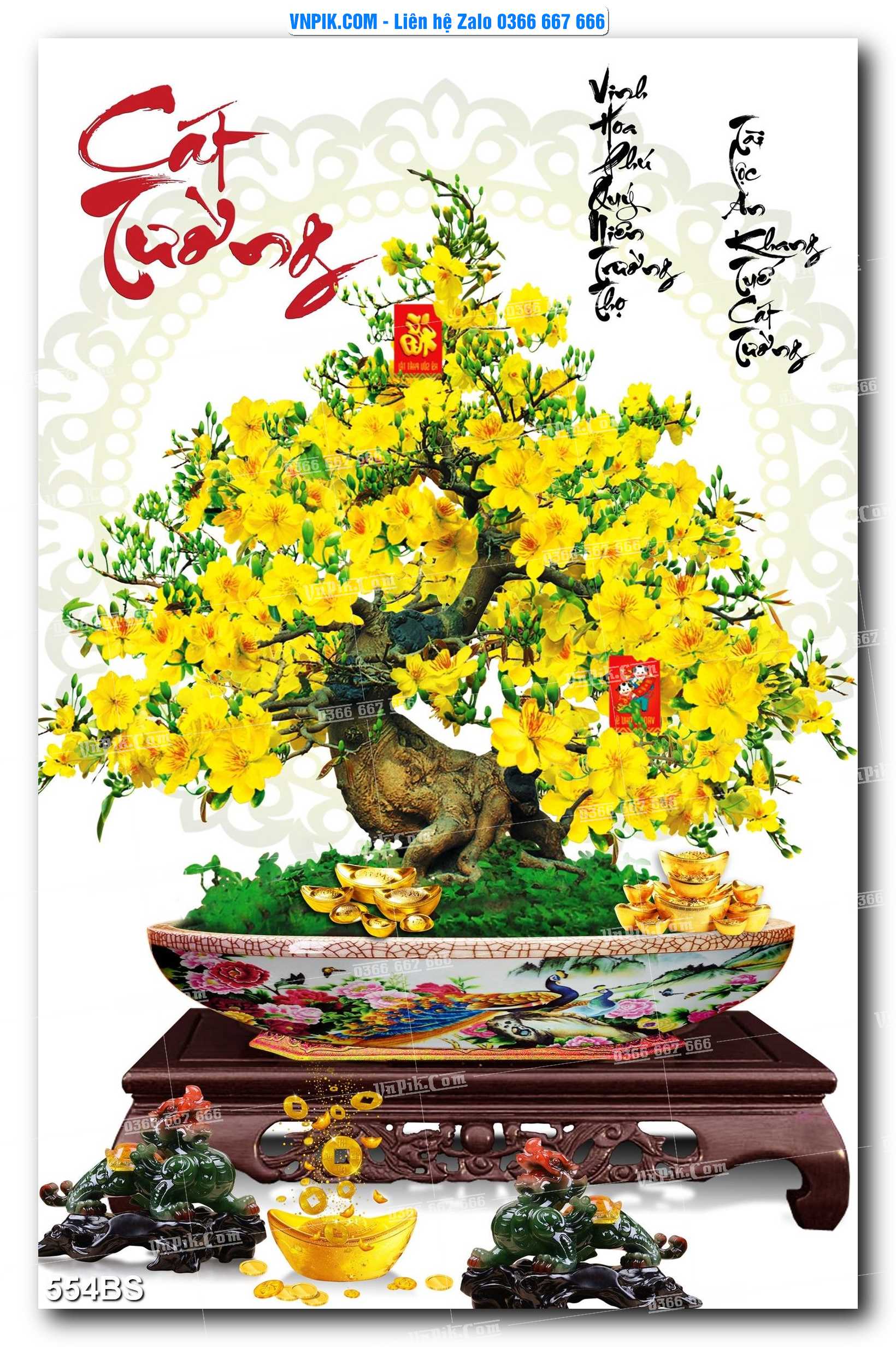 File PSD Tranh Bon Sai Cây Cảnh Trang Trí Siêu Đẹp Mã File 554BS