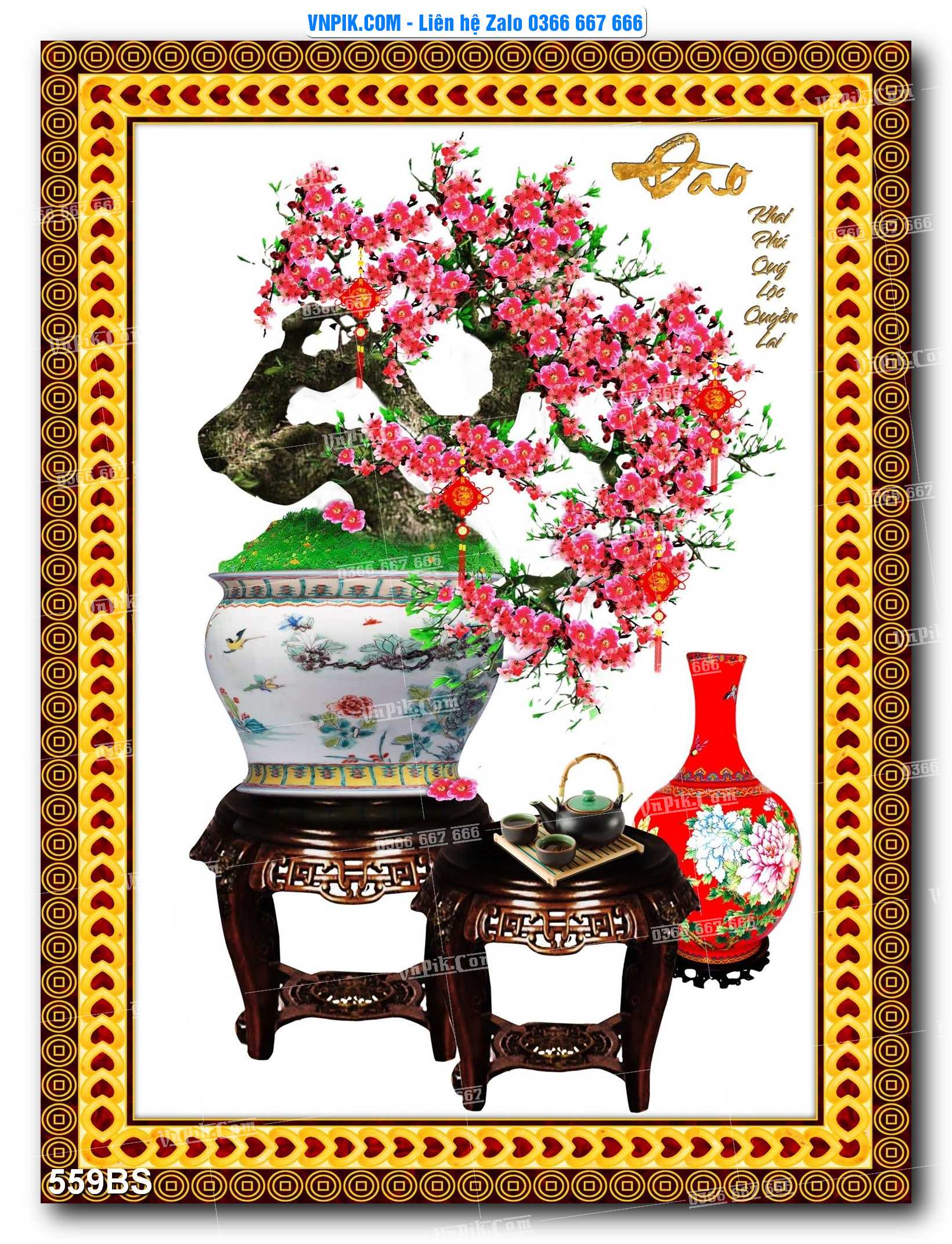 File PSD Tranh Bon Sai Cây Cảnh Trang Trí Siêu Đẹp Mã File 559BS