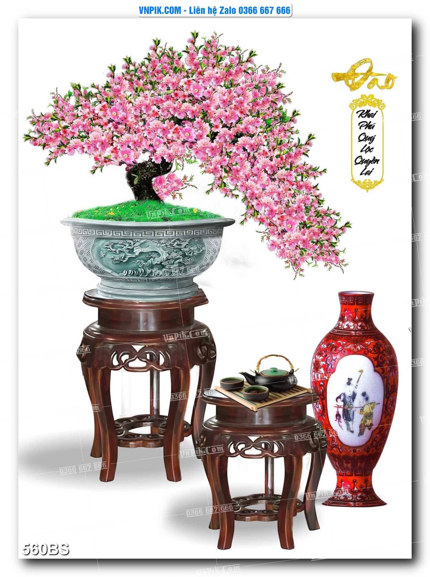 File PSD Tranh Bon Sai Cây Cảnh Trang Trí Siêu Đẹp Mã File 560BS