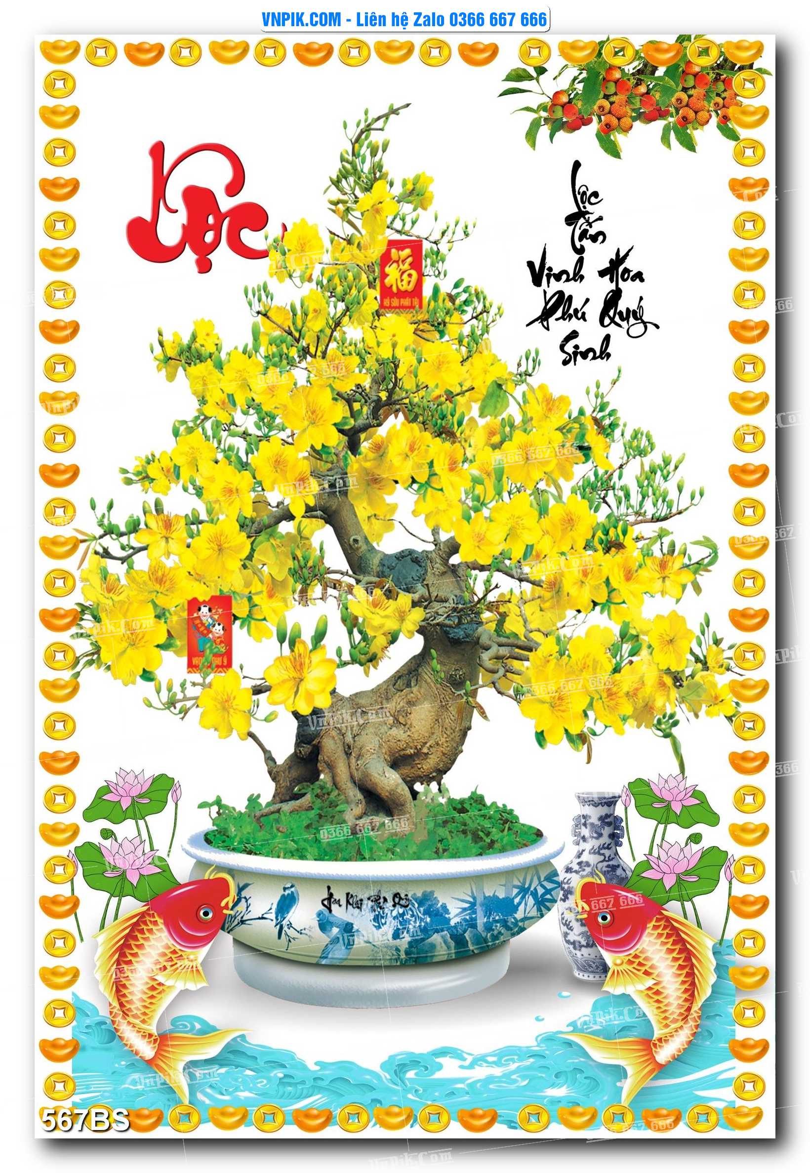 File PSD Tranh Bon Sai Cây Cảnh Trang Trí Siêu Đẹp Mã File 567BS
