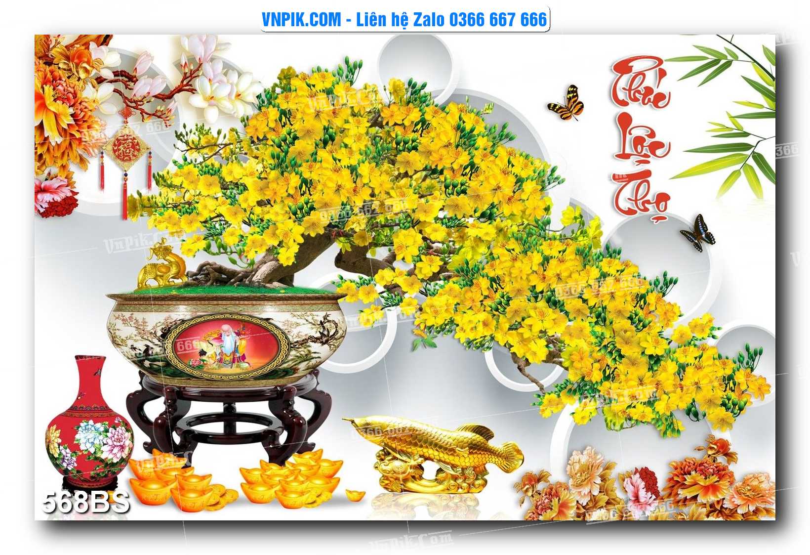 File PSD Tranh Bon Sai Cây Cảnh Trang Trí Siêu Đẹp Mã File 568BS