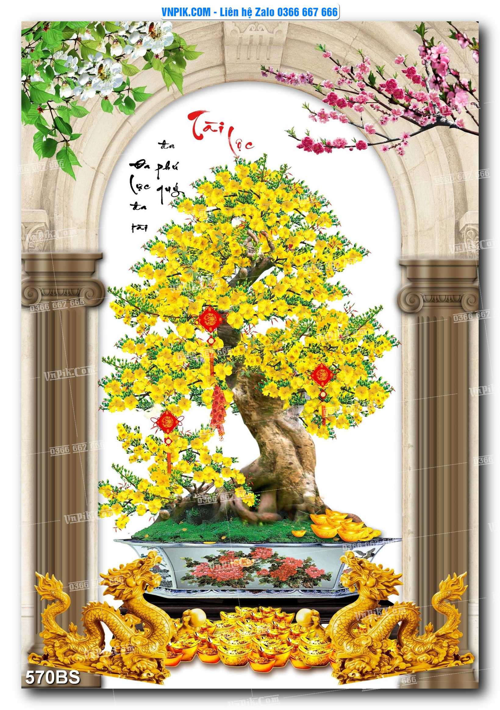 File PSD Tranh Bon Sai Cây Cảnh Trang Trí Siêu Đẹp Mã File 570BS