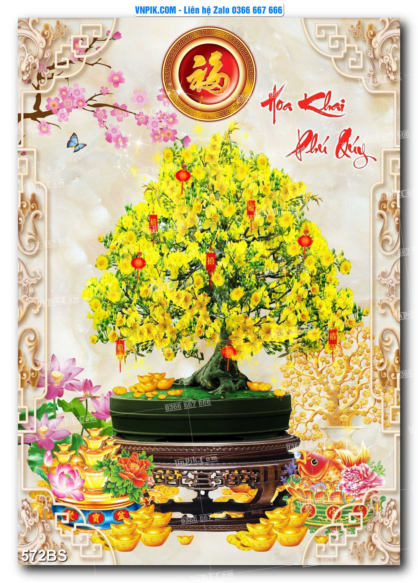 File PSD Tranh Bon Sai Cây Cảnh Trang Trí Siêu Đẹp Mã File 572BS