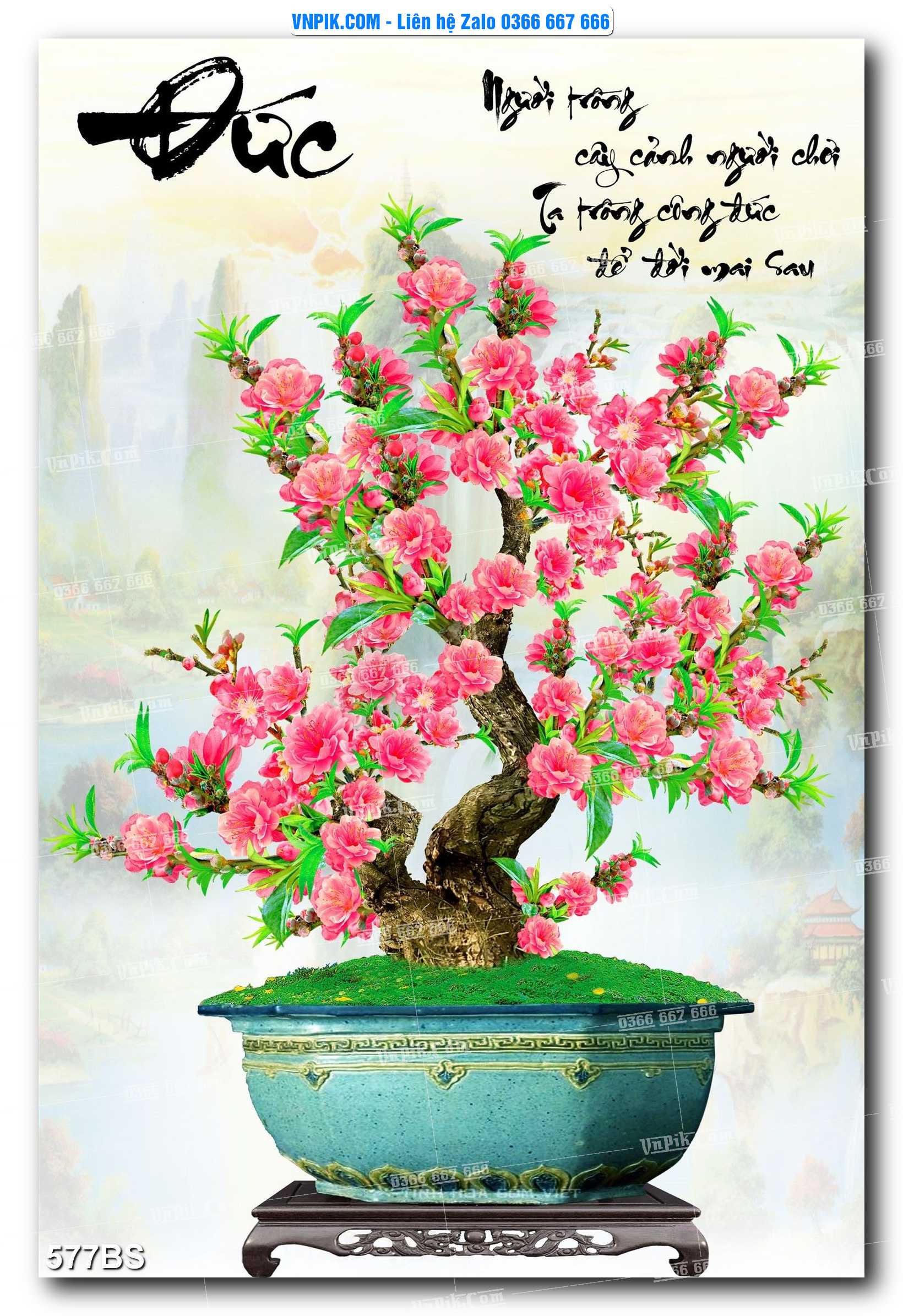 File PSD Tranh Bon Sai Cây Cảnh Trang Trí Siêu Đẹp Mã File 577BS