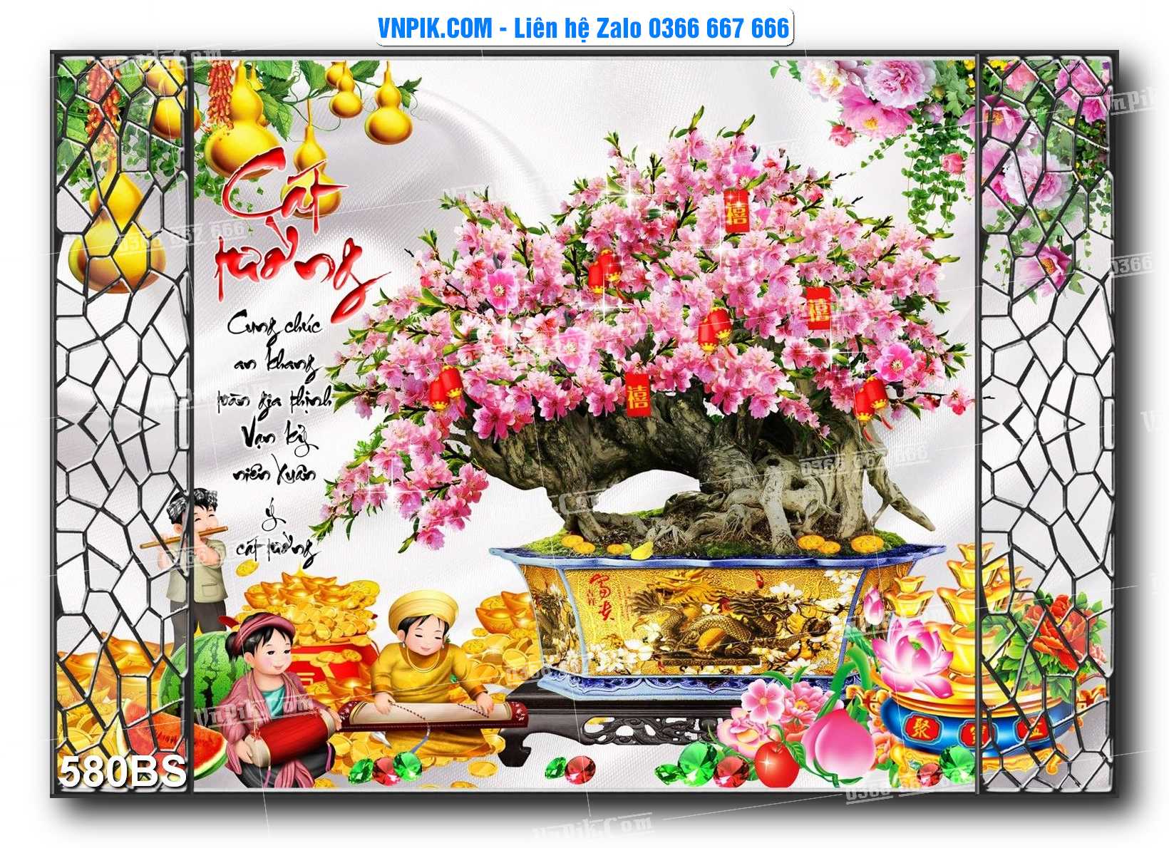 File PSD Tranh Bon Sai Cây Cảnh Trang Trí Siêu Đẹp Mã File 580BS