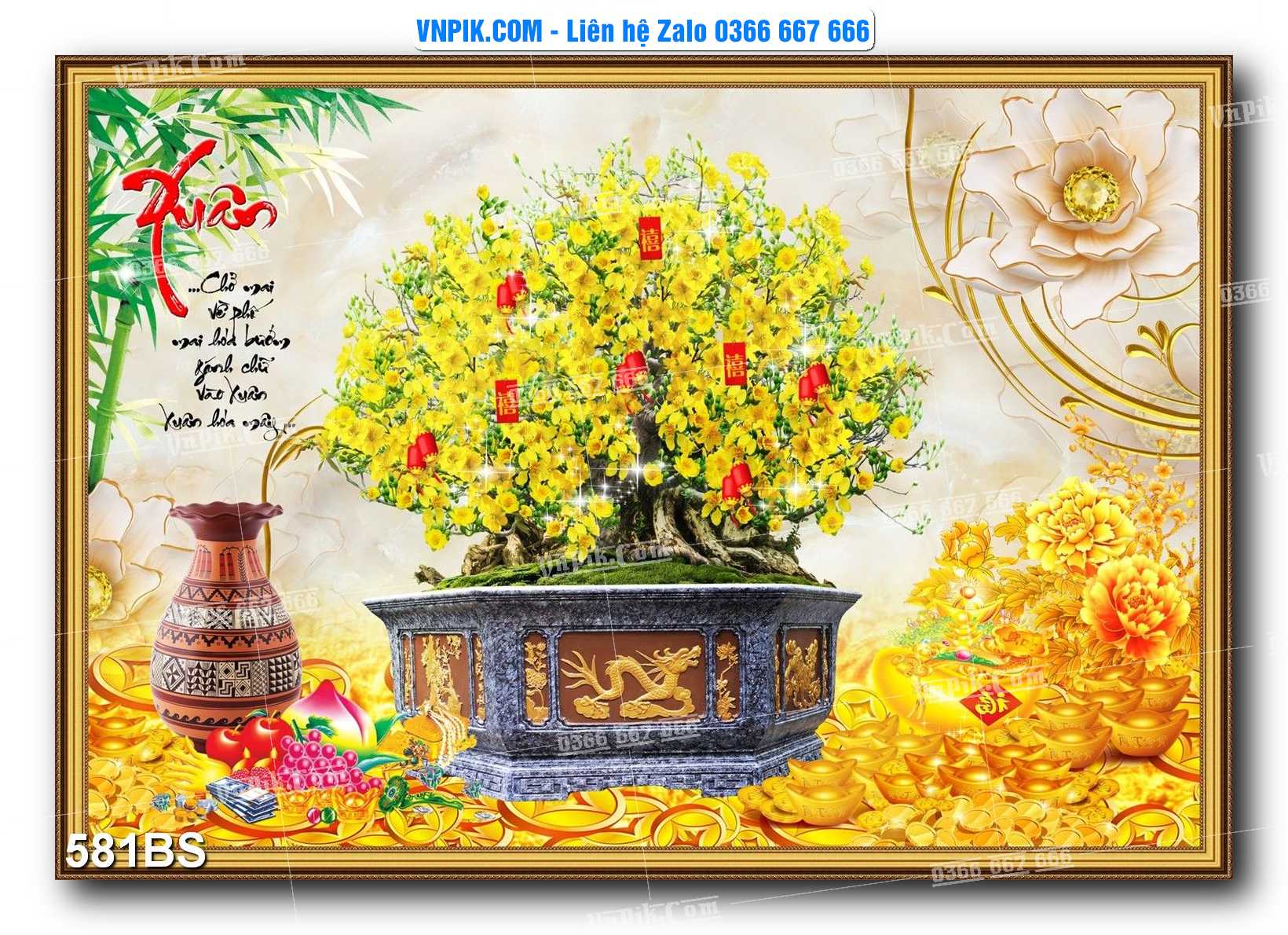 File PSD Tranh Bon Sai Cây Cảnh Trang Trí Siêu Đẹp Mã File 581BS