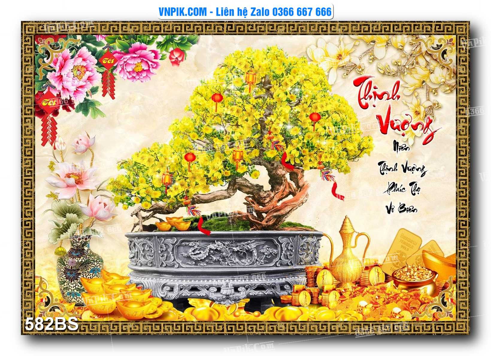File PSD Tranh Bon Sai Cây Cảnh Trang Trí Siêu Đẹp Mã File 582BS