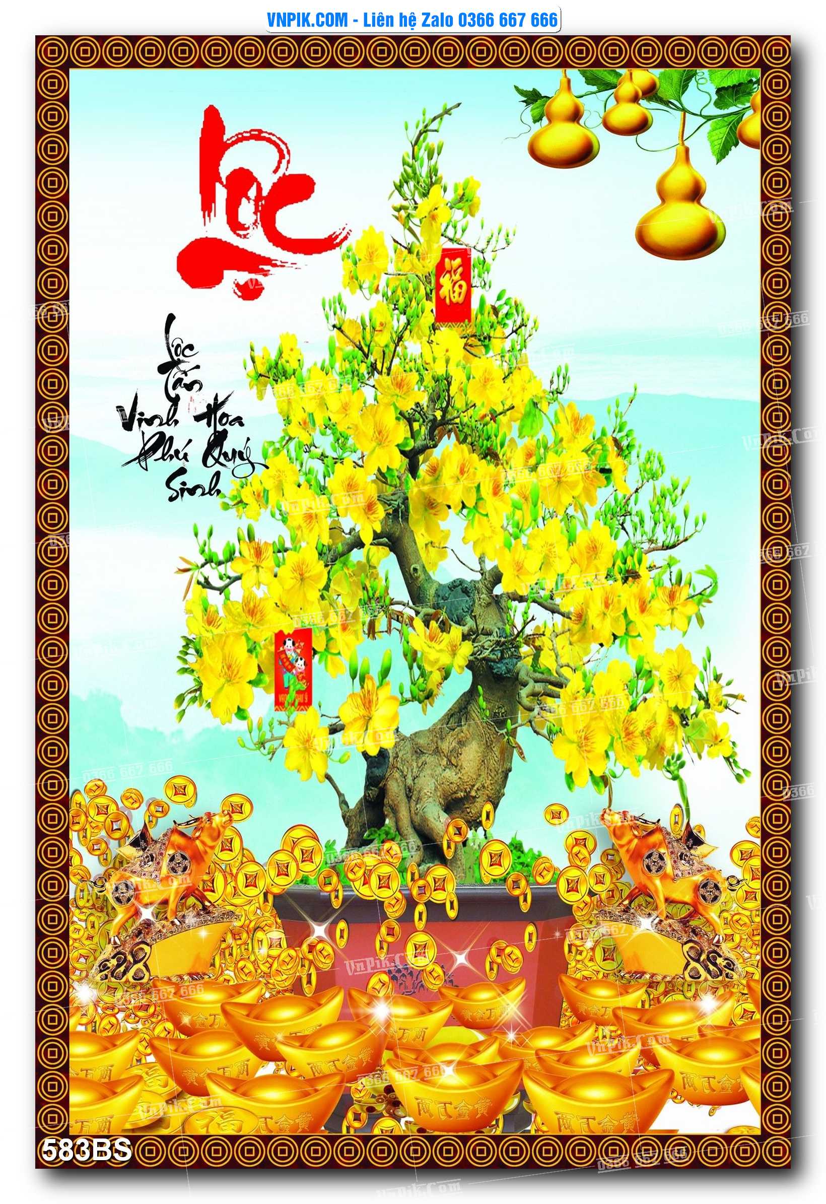 File PSD Tranh Bon Sai Cây Cảnh Trang Trí Siêu Đẹp Mã File 583BS