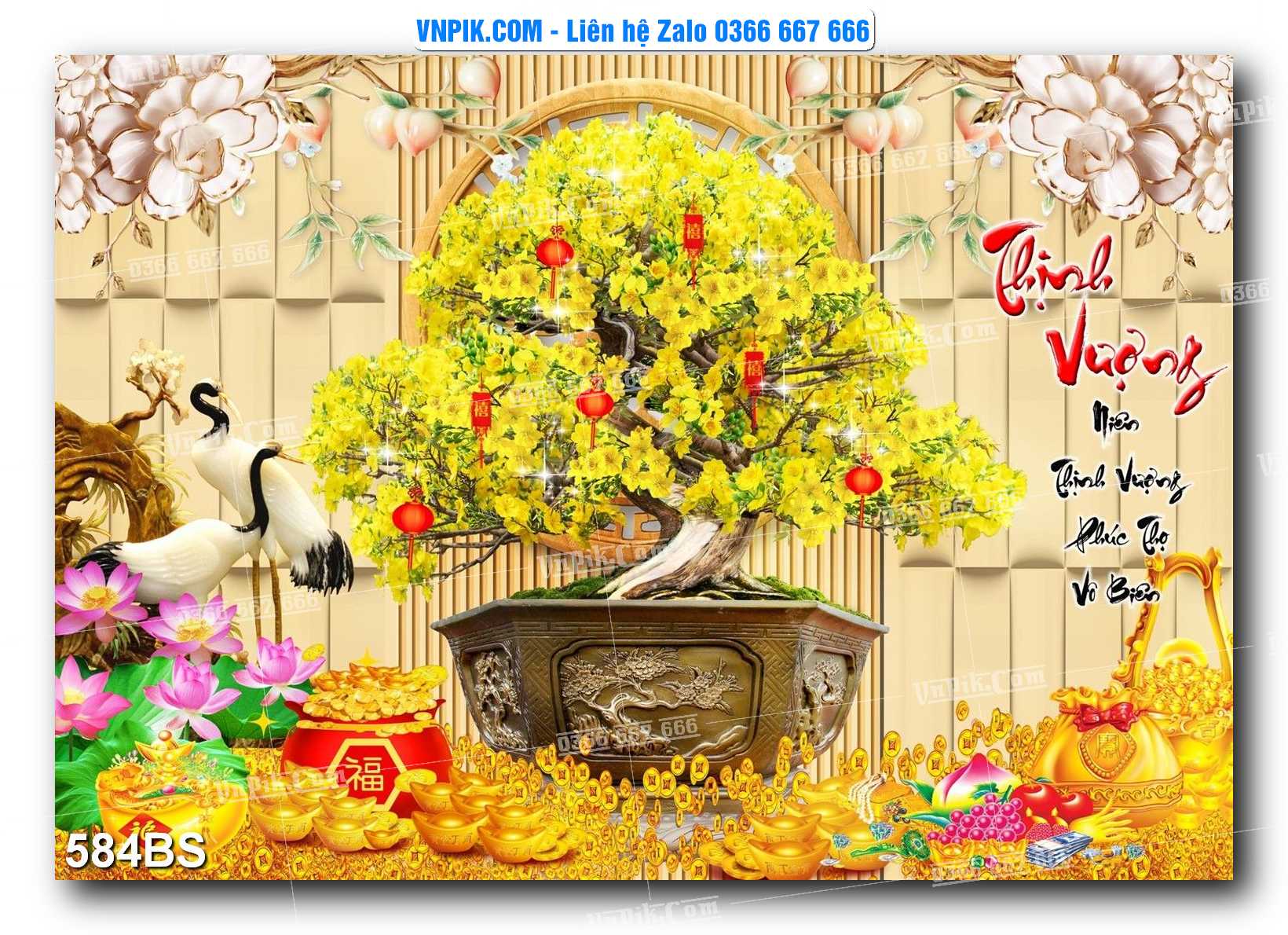 File PSD Tranh Bon Sai Cây Cảnh Trang Trí Siêu Đẹp Mã File 584BS