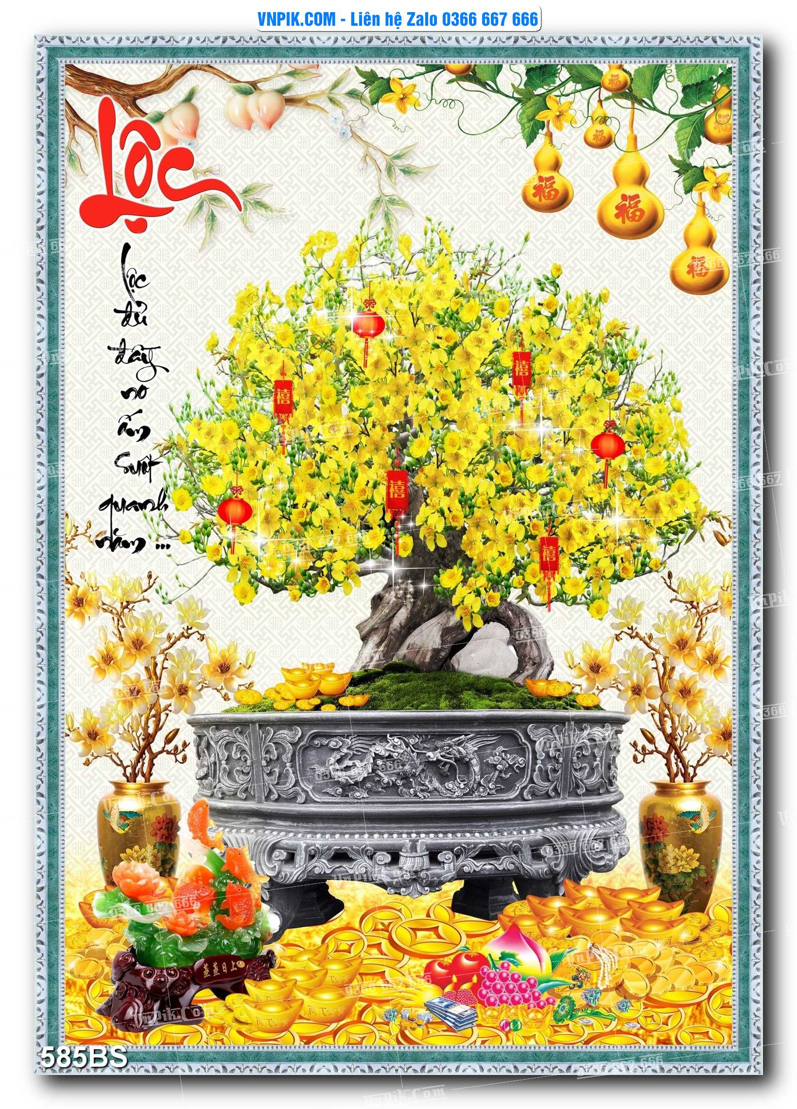 File PSD Tranh Bon Sai Cây Cảnh Trang Trí Siêu Đẹp Mã File 585BS