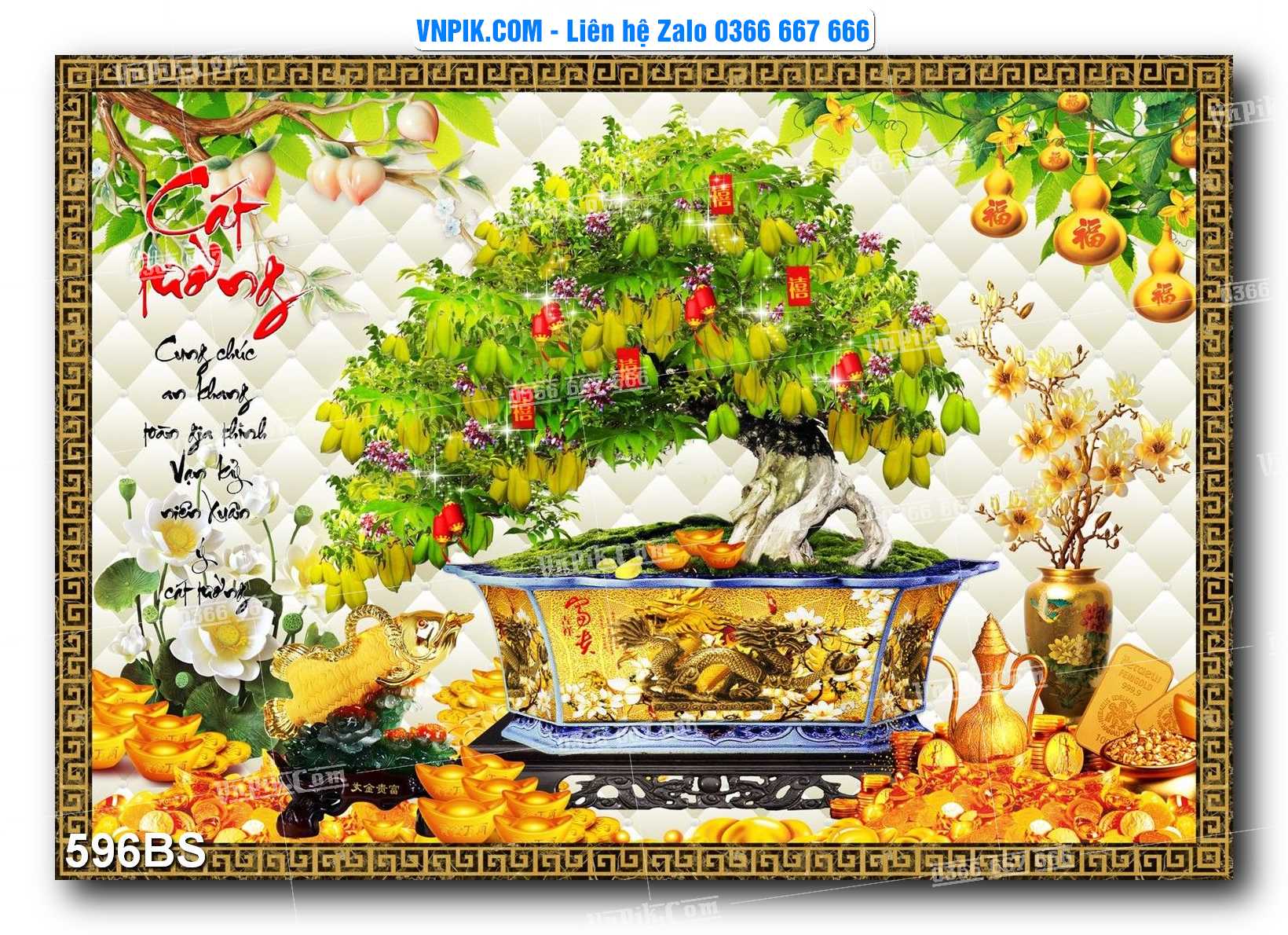 File PSD Tranh Bon Sai Cây Cảnh Trang Trí Siêu Đẹp Mã File 596BS
