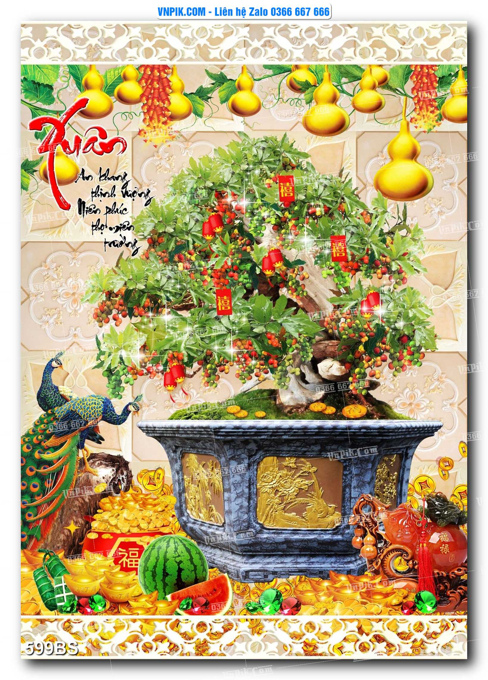 File PSD Tranh Bon Sai Cây Cảnh Trang Trí Siêu Đẹp Mã File 599BS