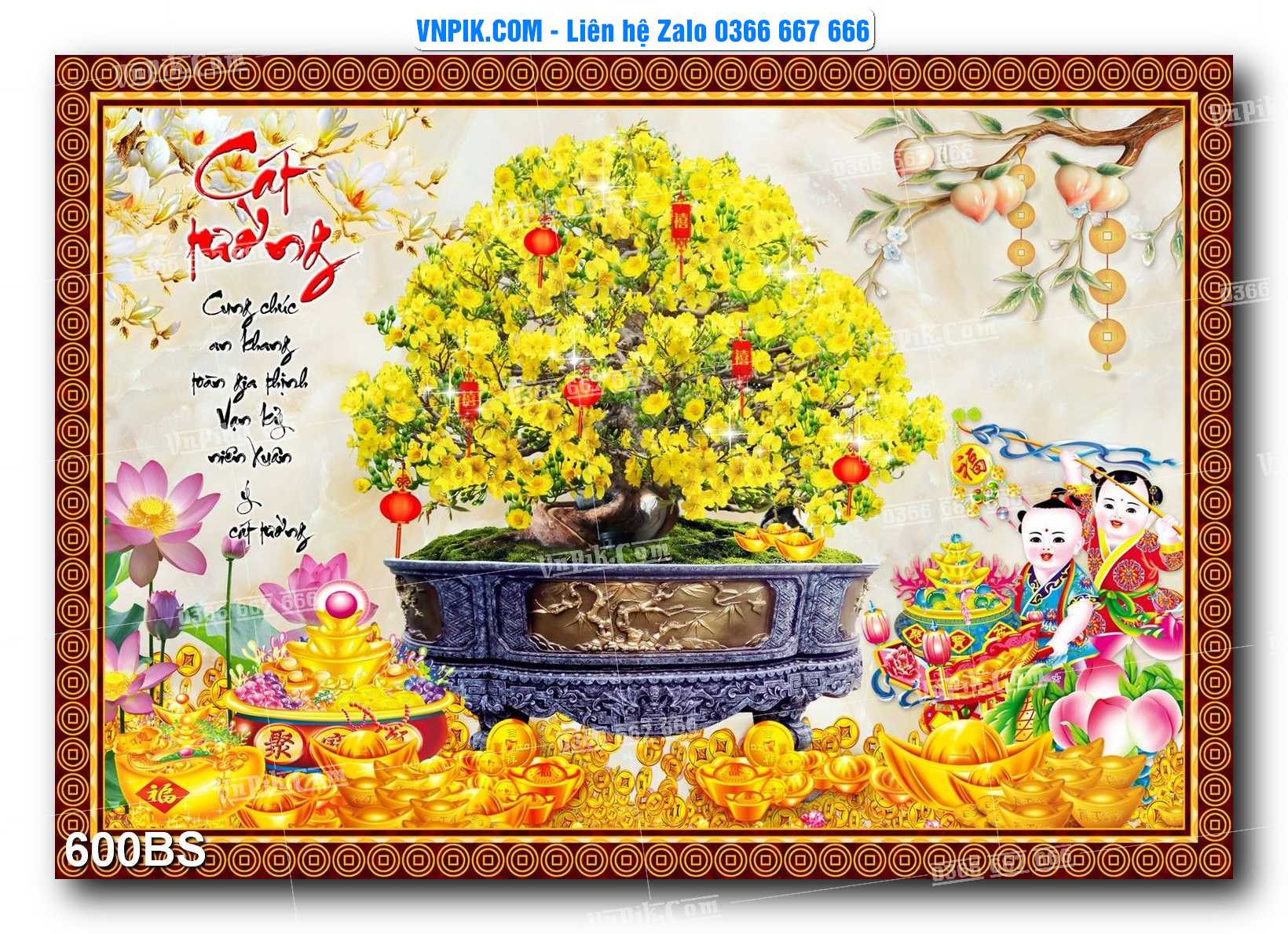 File PSD Tranh Bon Sai Cây Cảnh Trang Trí Siêu Đẹp Mã File 600BS