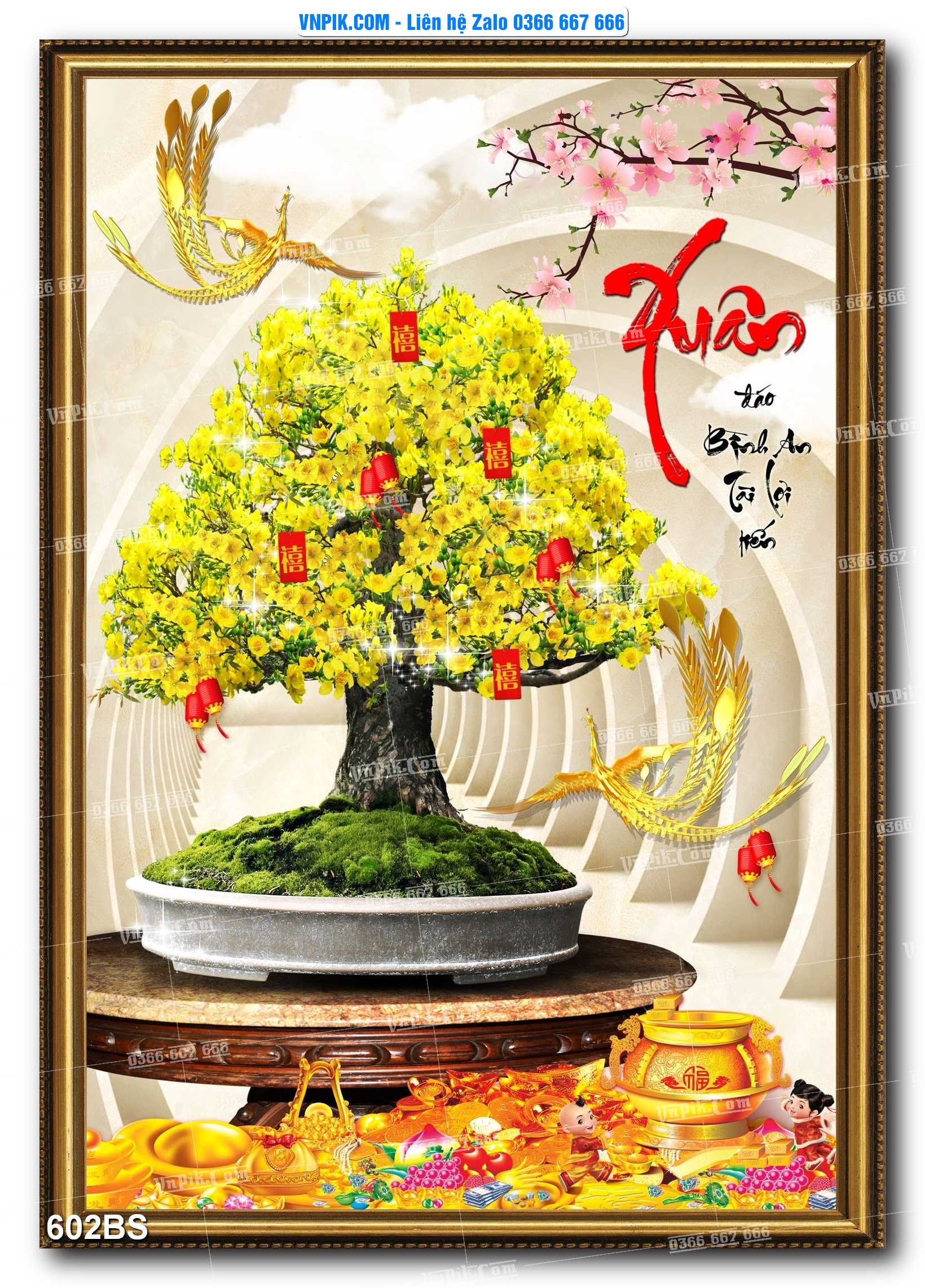 File PSD Tranh Bon Sai Cây Cảnh Trang Trí Siêu Đẹp Mã File 602BS