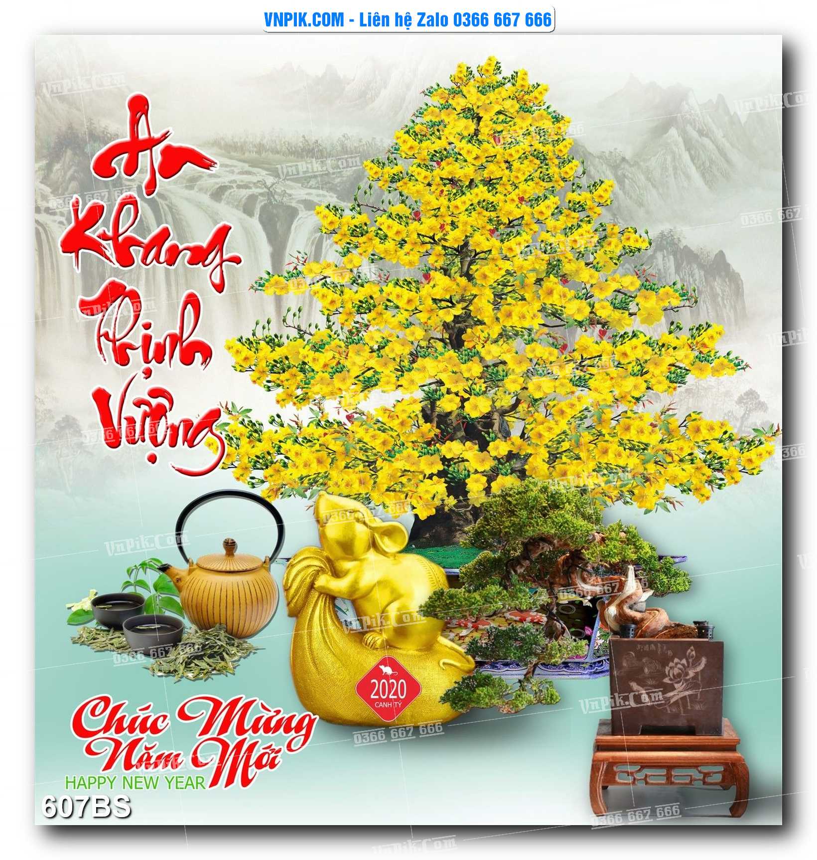 File PSD Tranh Bon Sai Cây Cảnh Trang Trí Siêu Đẹp Mã File 607BS