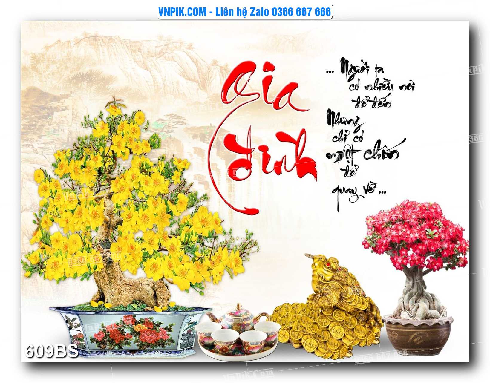 File PSD Tranh Bon Sai Cây Cảnh Trang Trí Siêu Đẹp Mã File 609BS