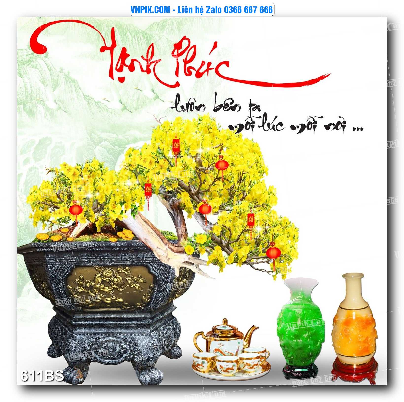 File PSD Tranh Bon Sai Cây Cảnh Trang Trí Siêu Đẹp Mã File 611BS