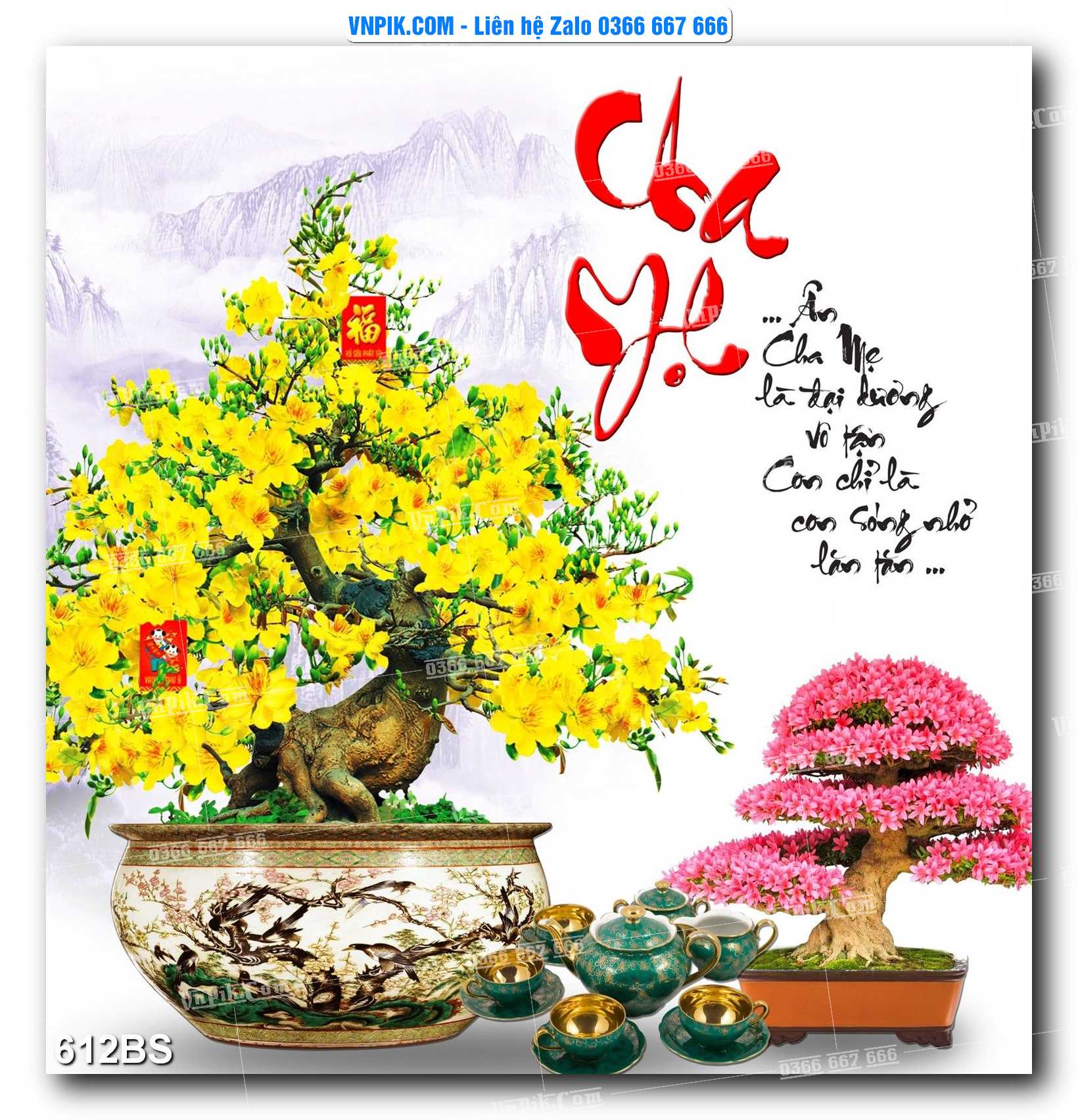 File PSD Tranh Bon Sai Cây Cảnh Trang Trí Siêu Đẹp Mã File 612BS