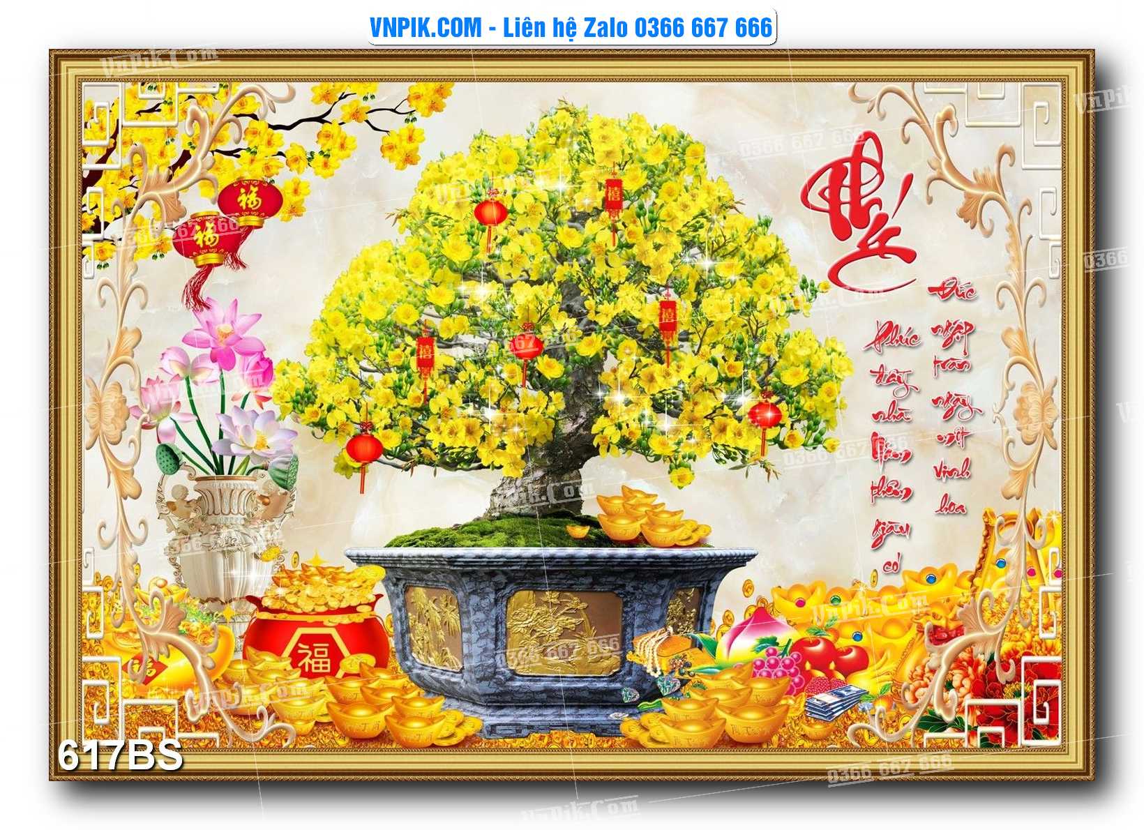File PSD Tranh Bon Sai Cây Cảnh Trang Trí Siêu Đẹp Mã File 617BS