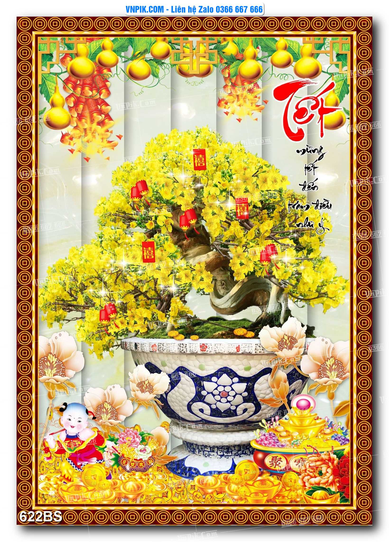 File PSD Tranh Bon Sai Cây Cảnh Trang Trí Siêu Đẹp Mã File 622BS