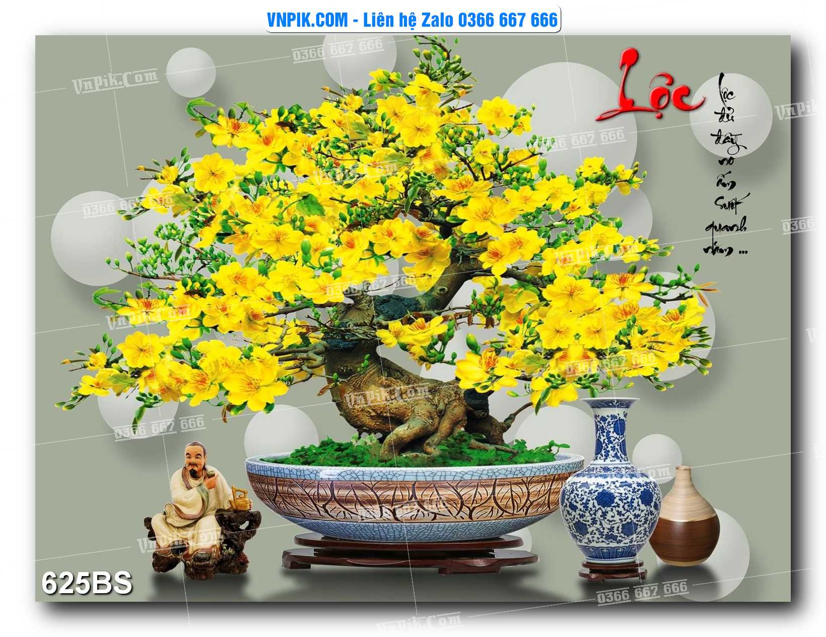 File PSD Tranh Bon Sai Cây Cảnh Trang Trí Siêu Đẹp Mã File 625BS