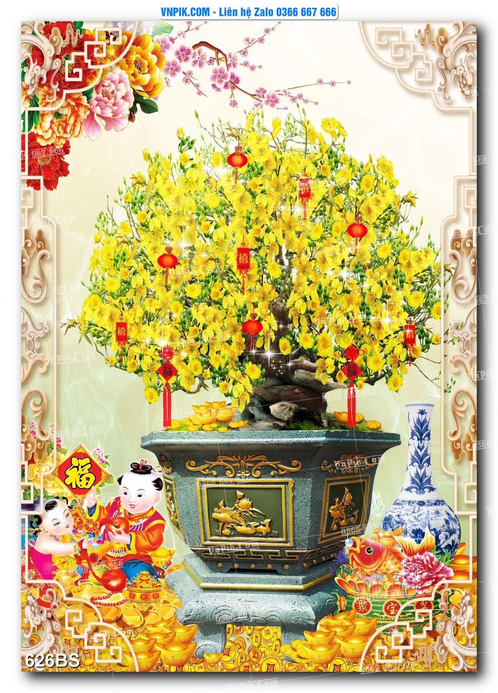 File PSD Tranh Bon Sai Cây Cảnh Trang Trí Siêu Đẹp Mã File 626BS