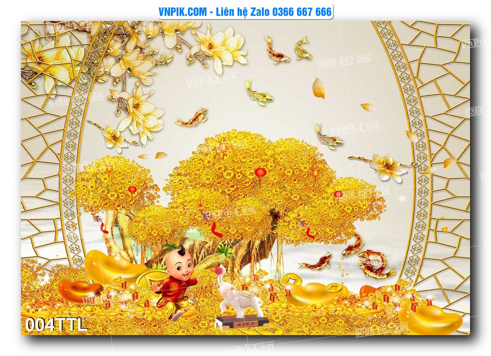 File PSD Vector Tranh Tài Lộc Mẫu Số 004TTL