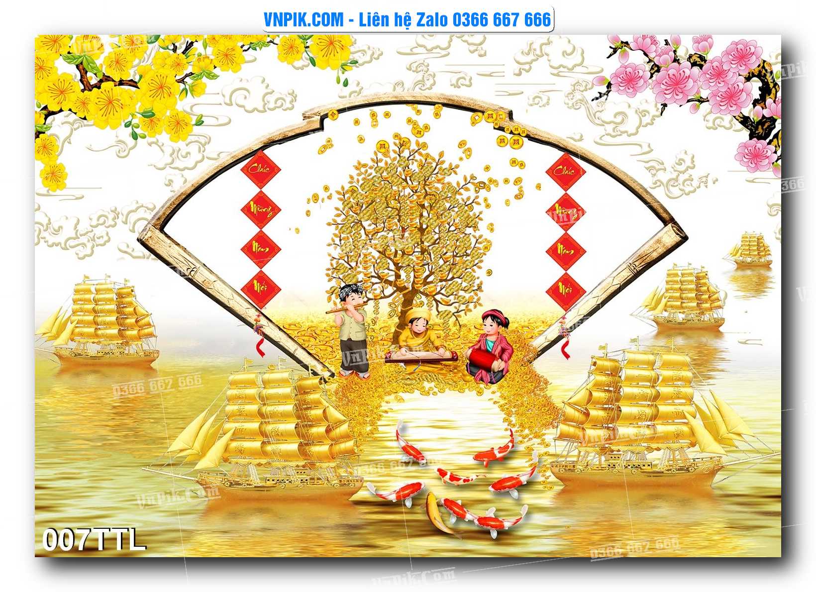 File PSD Vector Tranh Tài Lộc Mẫu Số 007TTL