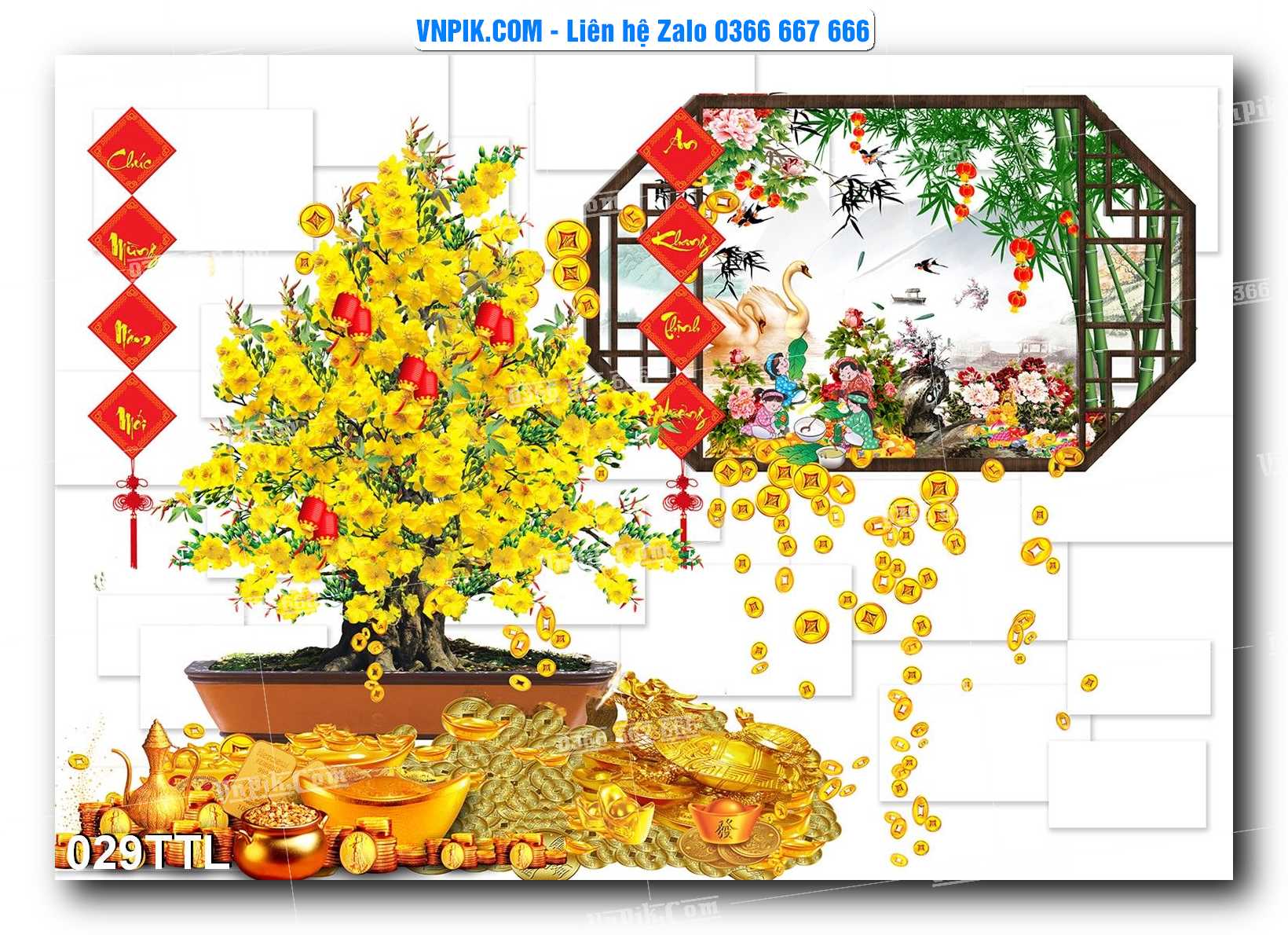 File PSD Vector Tranh Tài Lộc Mẫu Số 029TTL