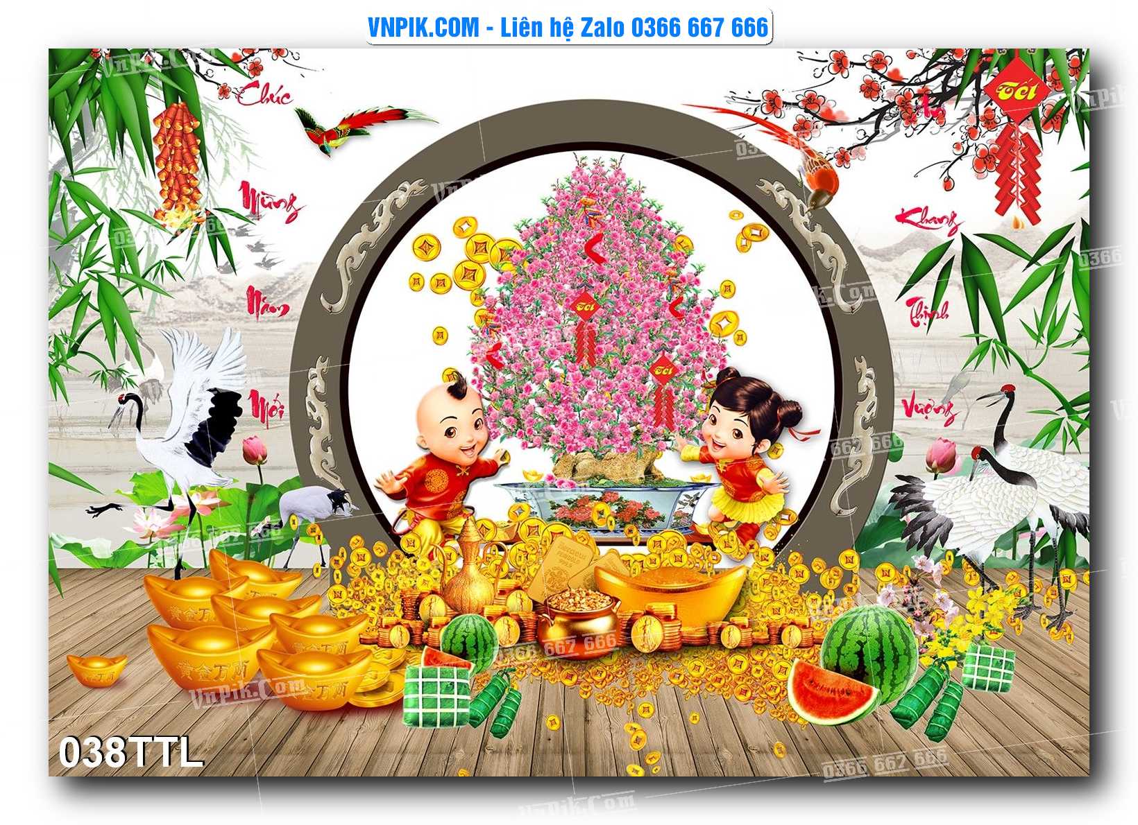 File PSD Vector Tranh Tài Lộc Mẫu Số 038TTL