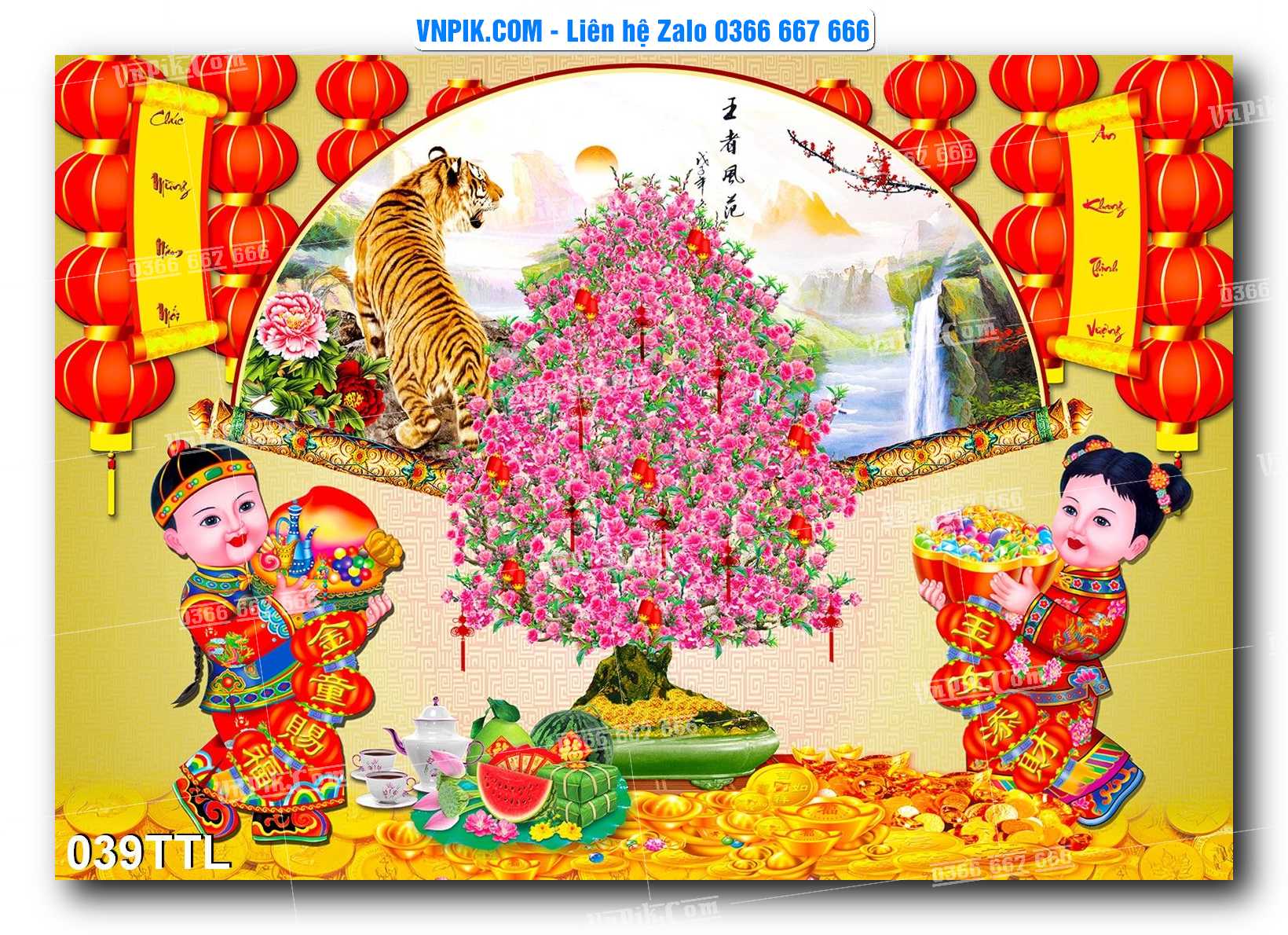 File PSD Vector Tranh Tài Lộc Mẫu Số 039TTL