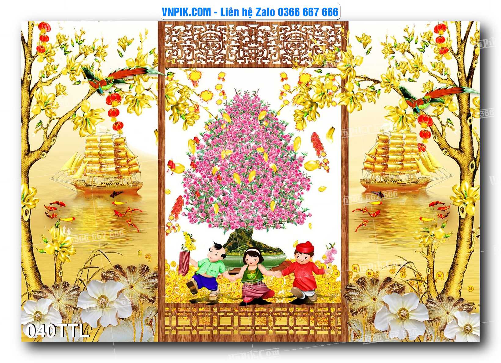 File PSD Vector Tranh Tài Lộc Mẫu Số 040TTL